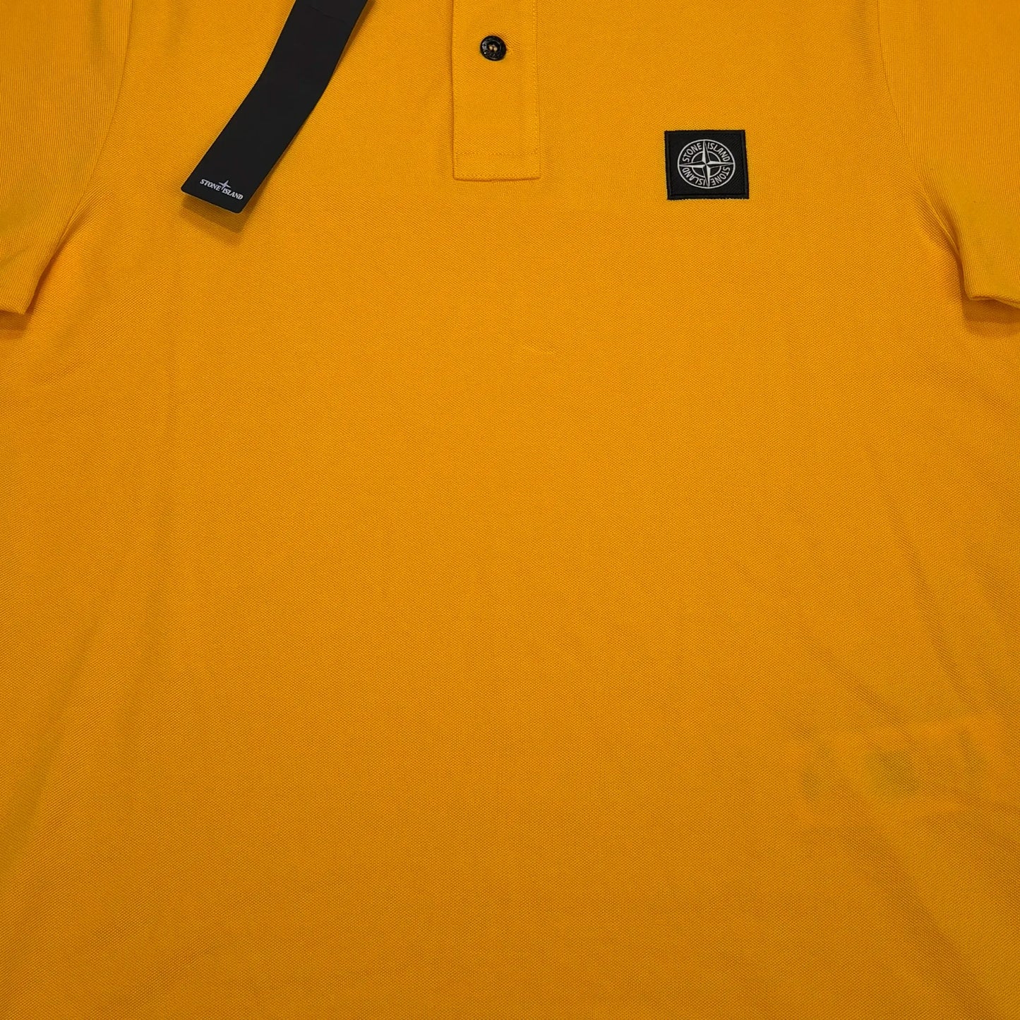 Stone Island Orange Patch Logo Polo Shirt