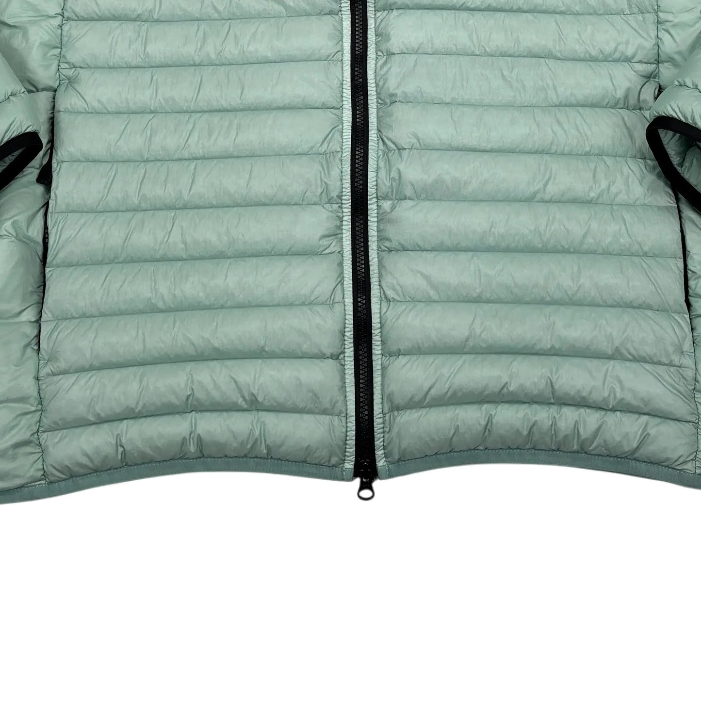 Stone Island Green Loom Woven Chambers R-Nylon Down-TC Hoodless Puffer Jacket