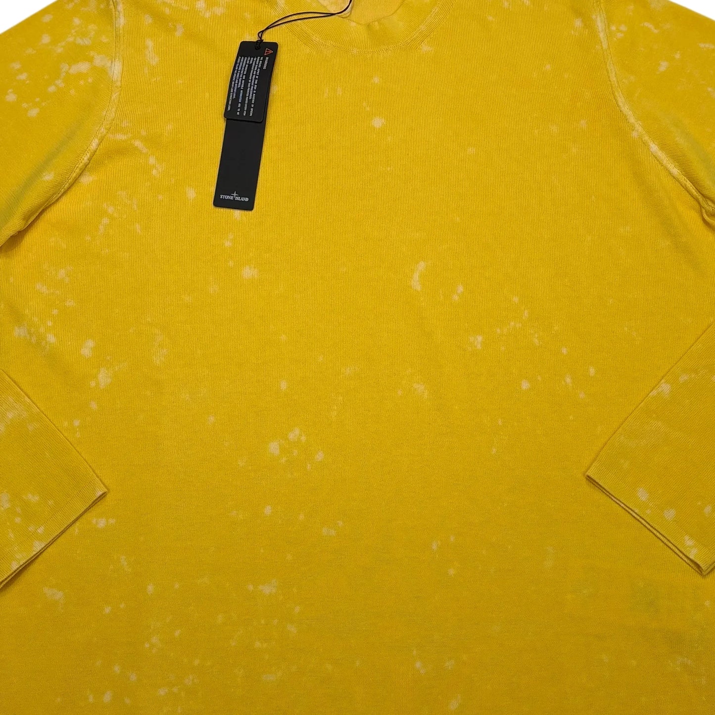 Stone Island Yellow Acid Wash Crewneck Jumper