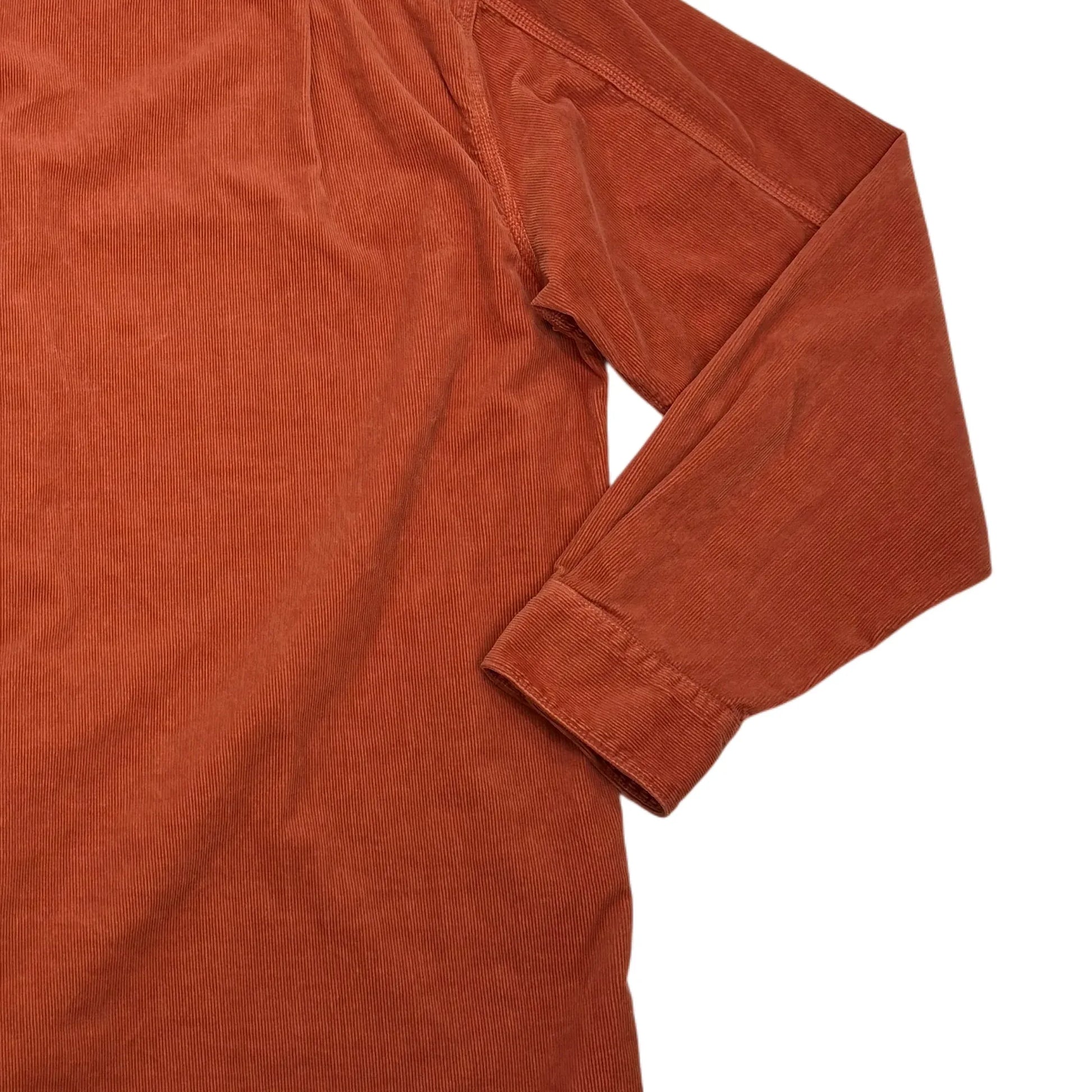 Stone Island Orange Embroidered Spell Out Logo Long Sleeve Shirt