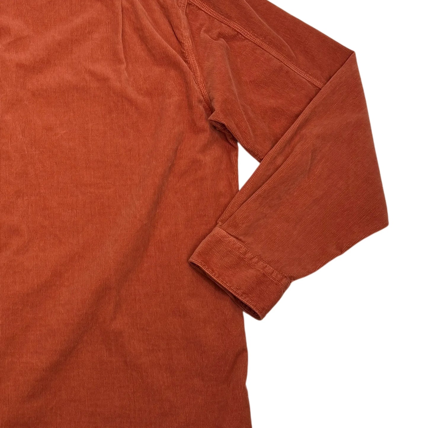 Stone Island Orange Embroidered Spell Out Logo Long Sleeve Shirt