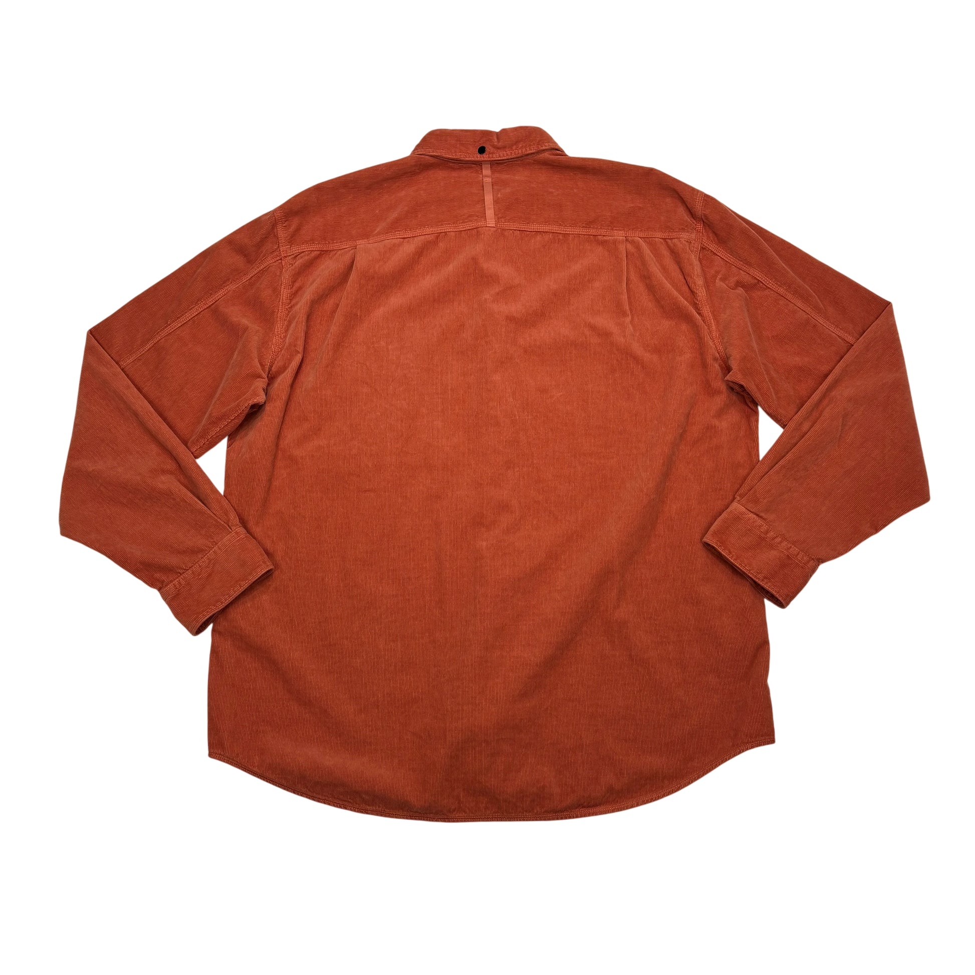 Stone Island Orange Embroidered Spell Out Logo Long Sleeve Shirt