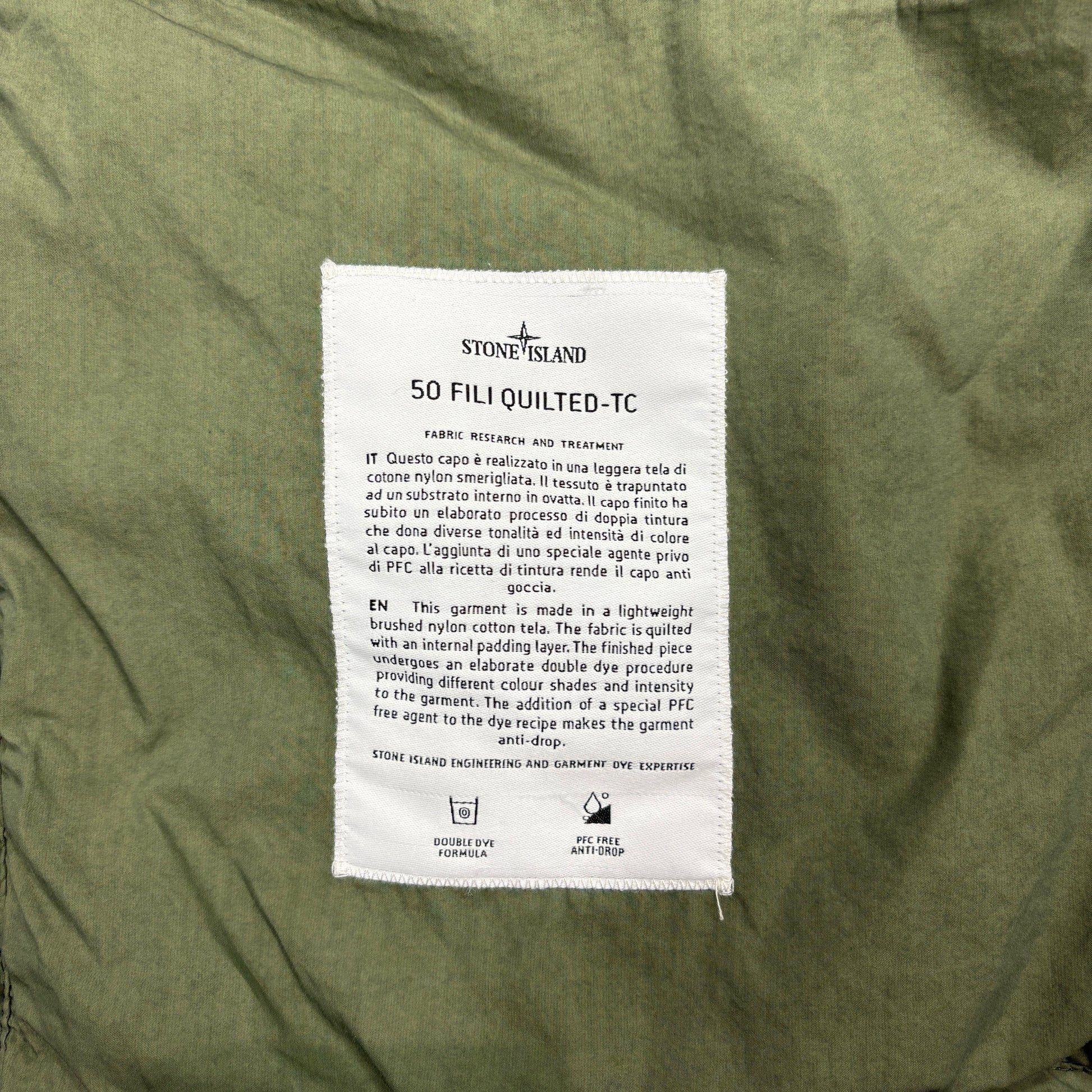Stone Island Green 50 Fili Quilted-TC Jacket