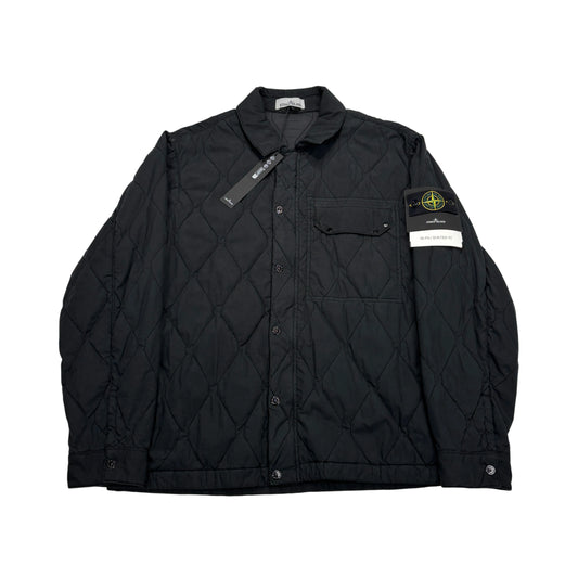 Stone Island Black 50 Fili Quilted-TC Shirt Jacket