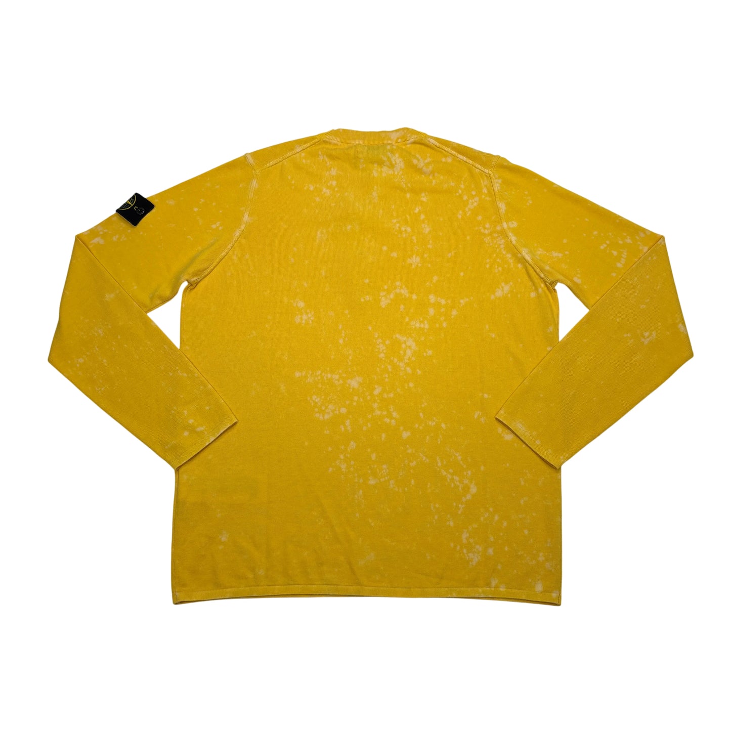 Stone Island Yellow Acid Wash Crewneck Jumper