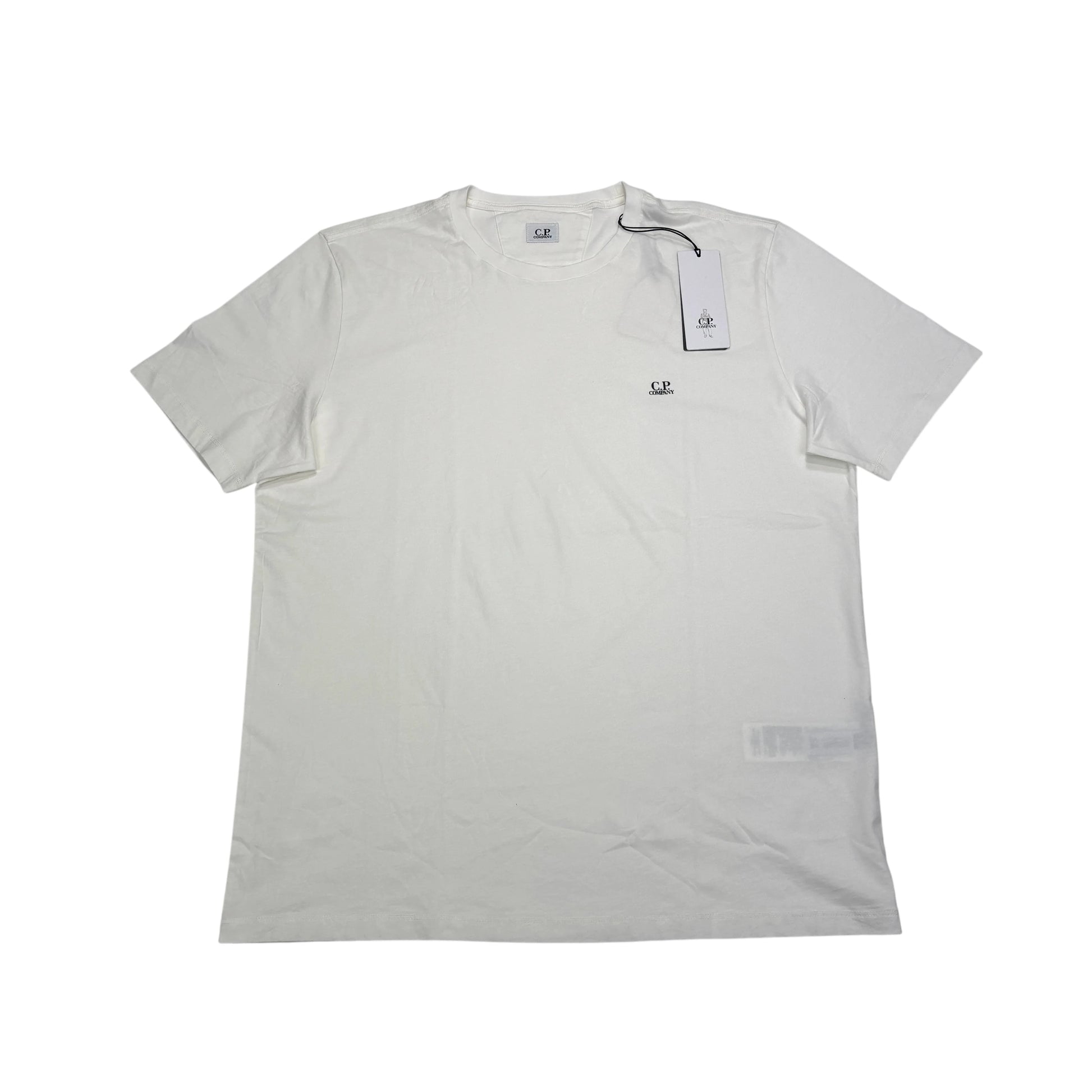 CP Company White Printed Spell Out Logo Design T-shirt