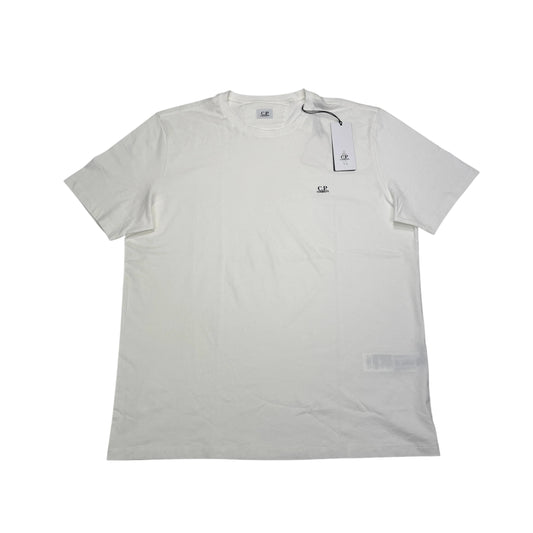 CP Company White Printed Spell Out Logo Design T-shirt