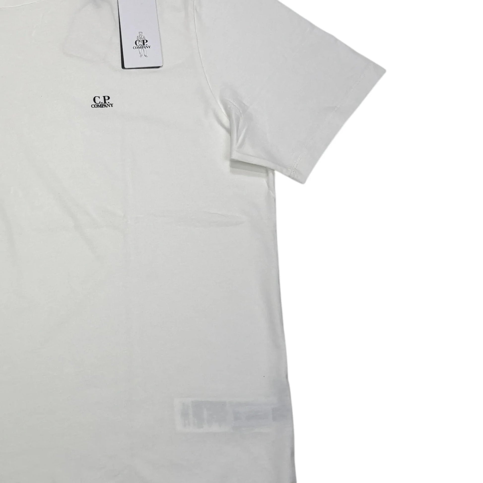 CP Company White Printed Spell Out Logo Design T-shirt