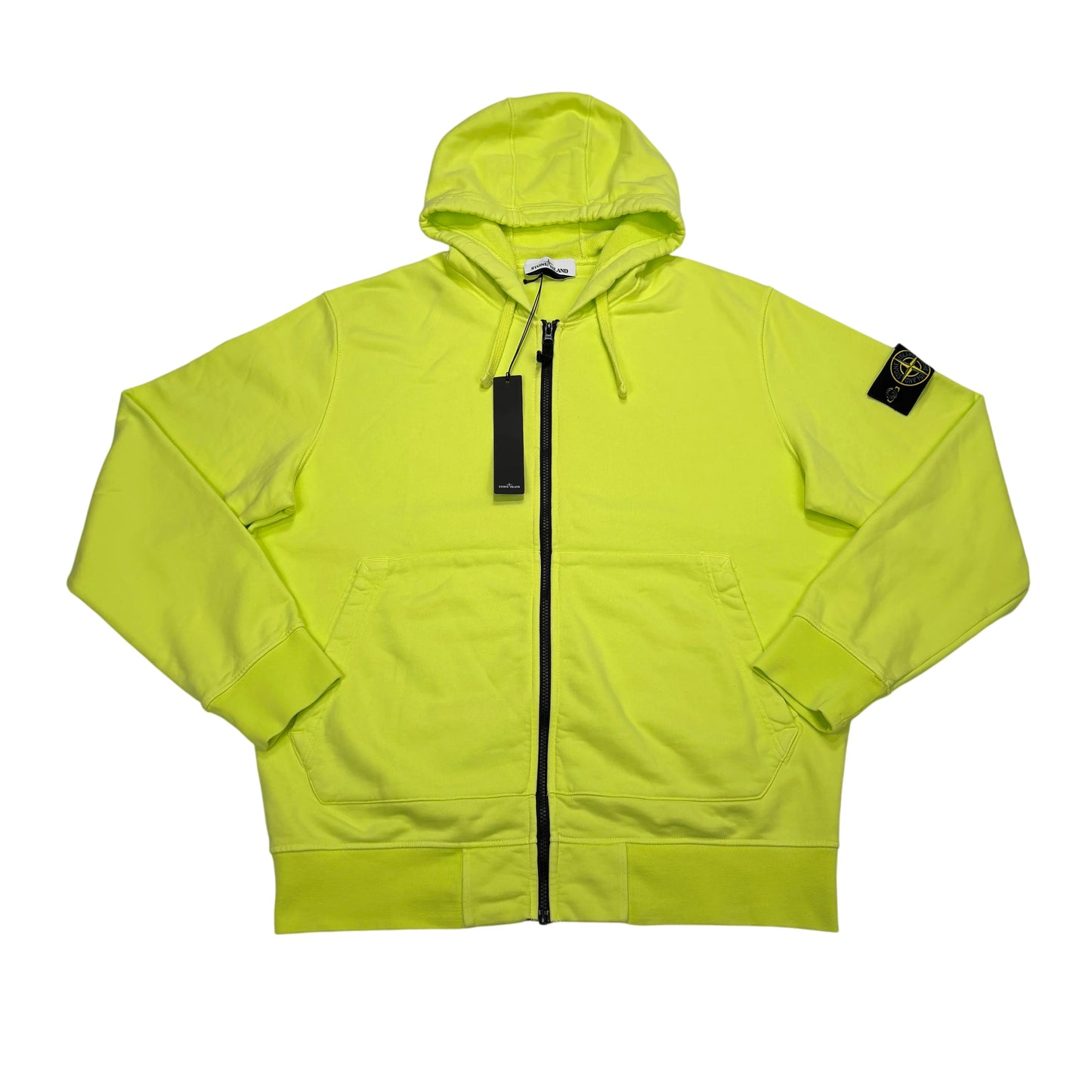 Stone Island Yellow Compass Patch Zip-up Hoodie