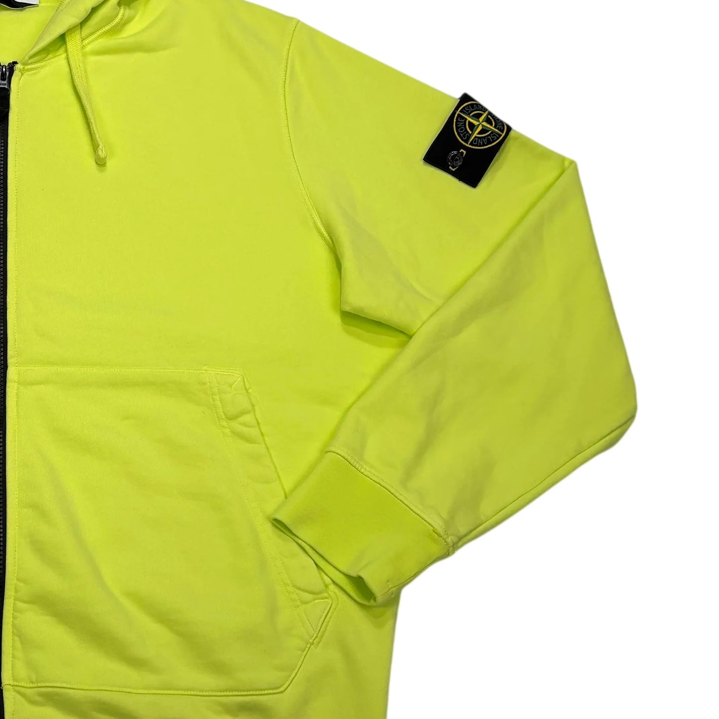 Stone Island Yellow Compass Patch Zip-up Hoodie