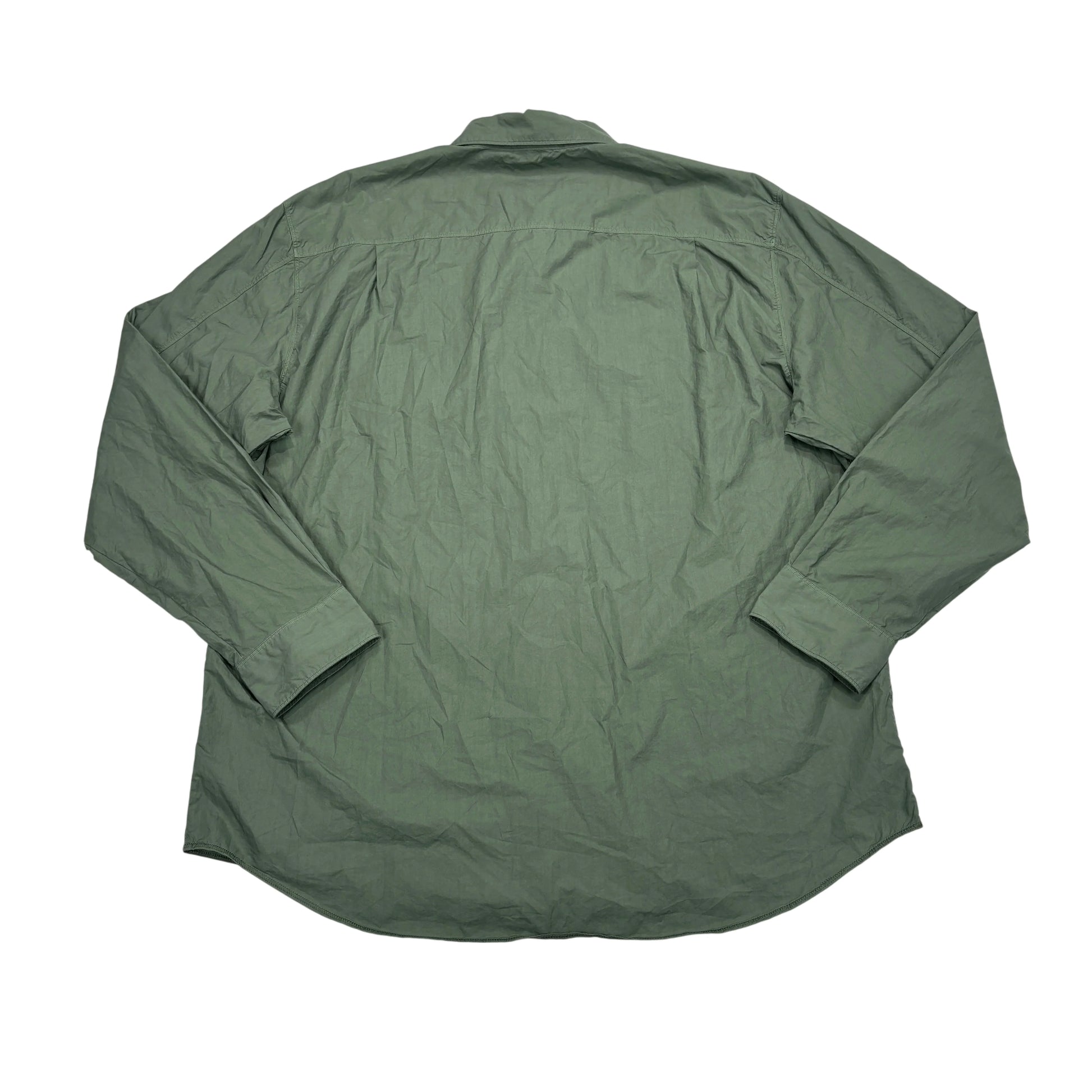 Stone Island Green Printed Logo Spell Out Button-up Shirt