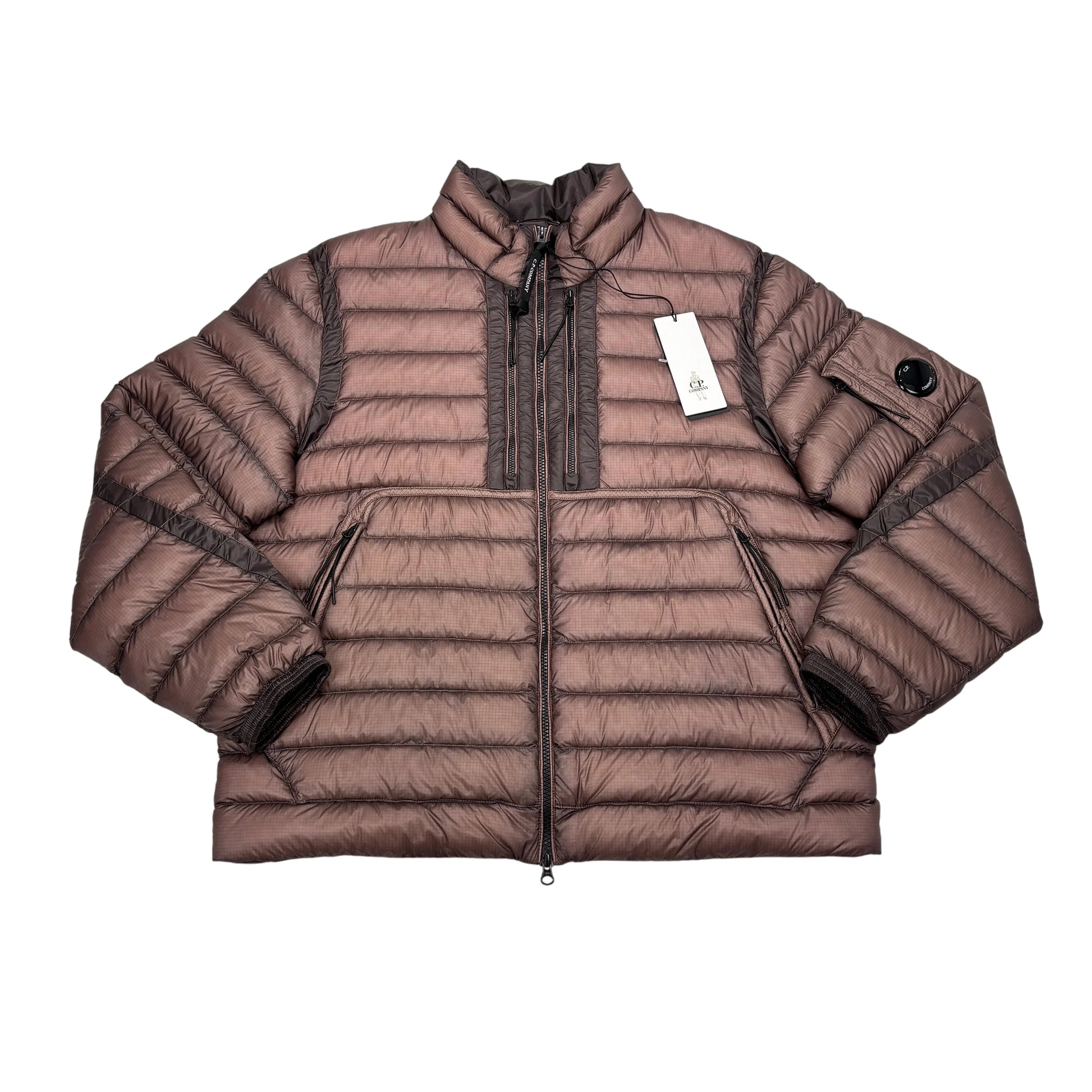 Cp Company Brown Collared Single Goggle D.D. Shell Down Jacket