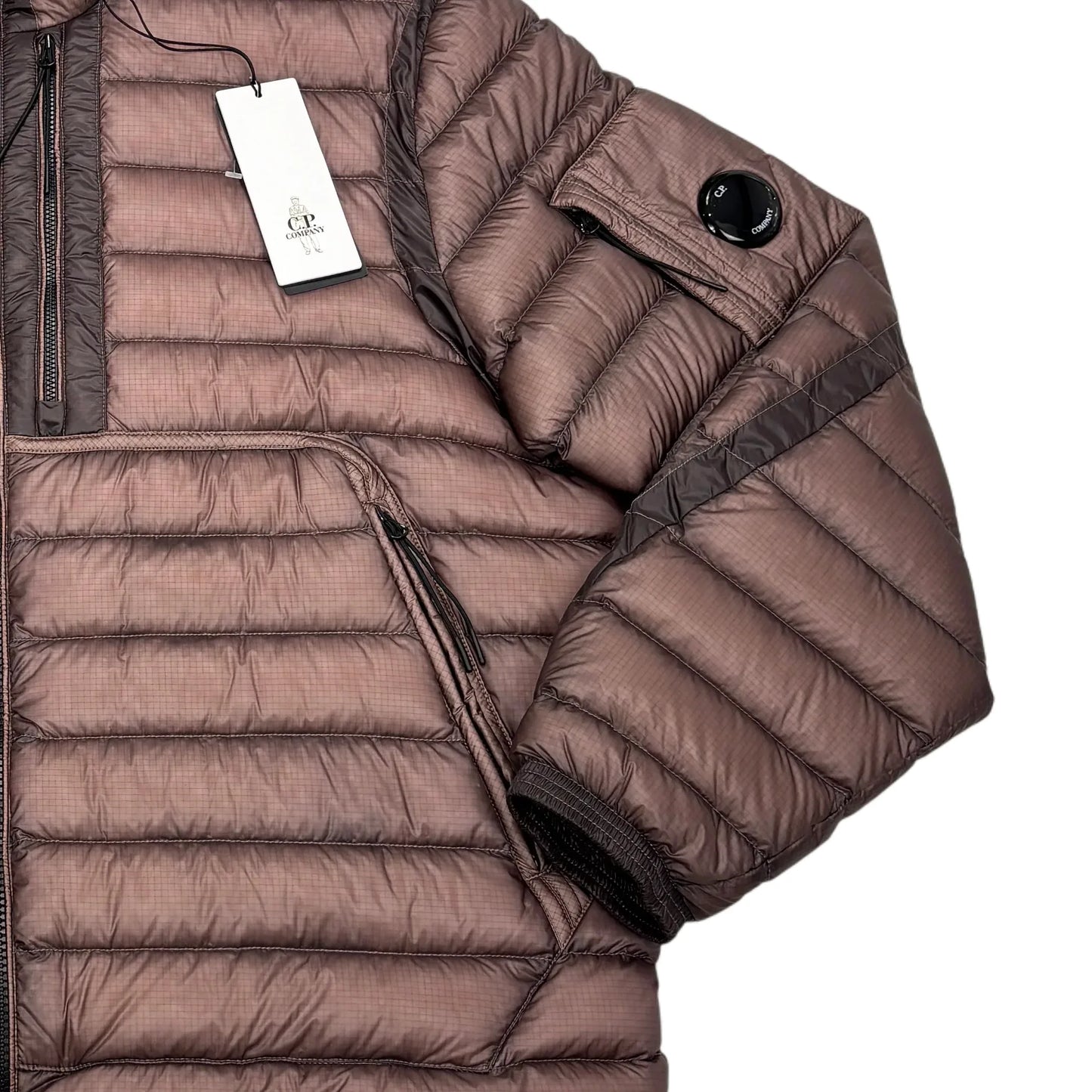 Cp Company Brown Collared Single Goggle D.D. Shell Down Jacket