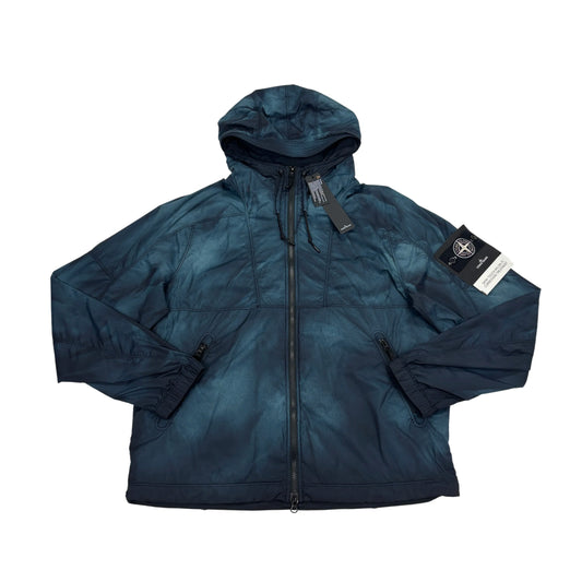 Stone Island Blue Skin Touch Nylon-TC Corrosion Treatment Special Process Hooded Jacket