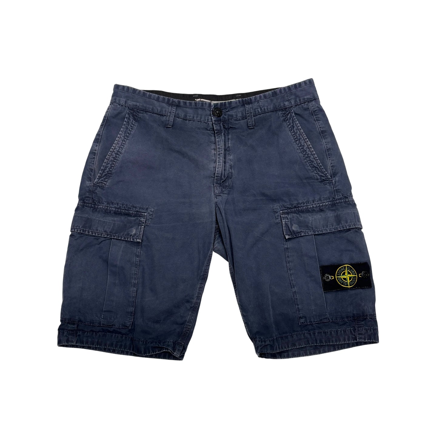 Stone Island Blue Compass Patch Cargo Shorts
