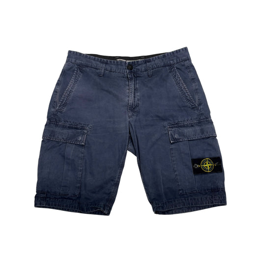 Stone Island Blue Compass Patch Cargo Shorts