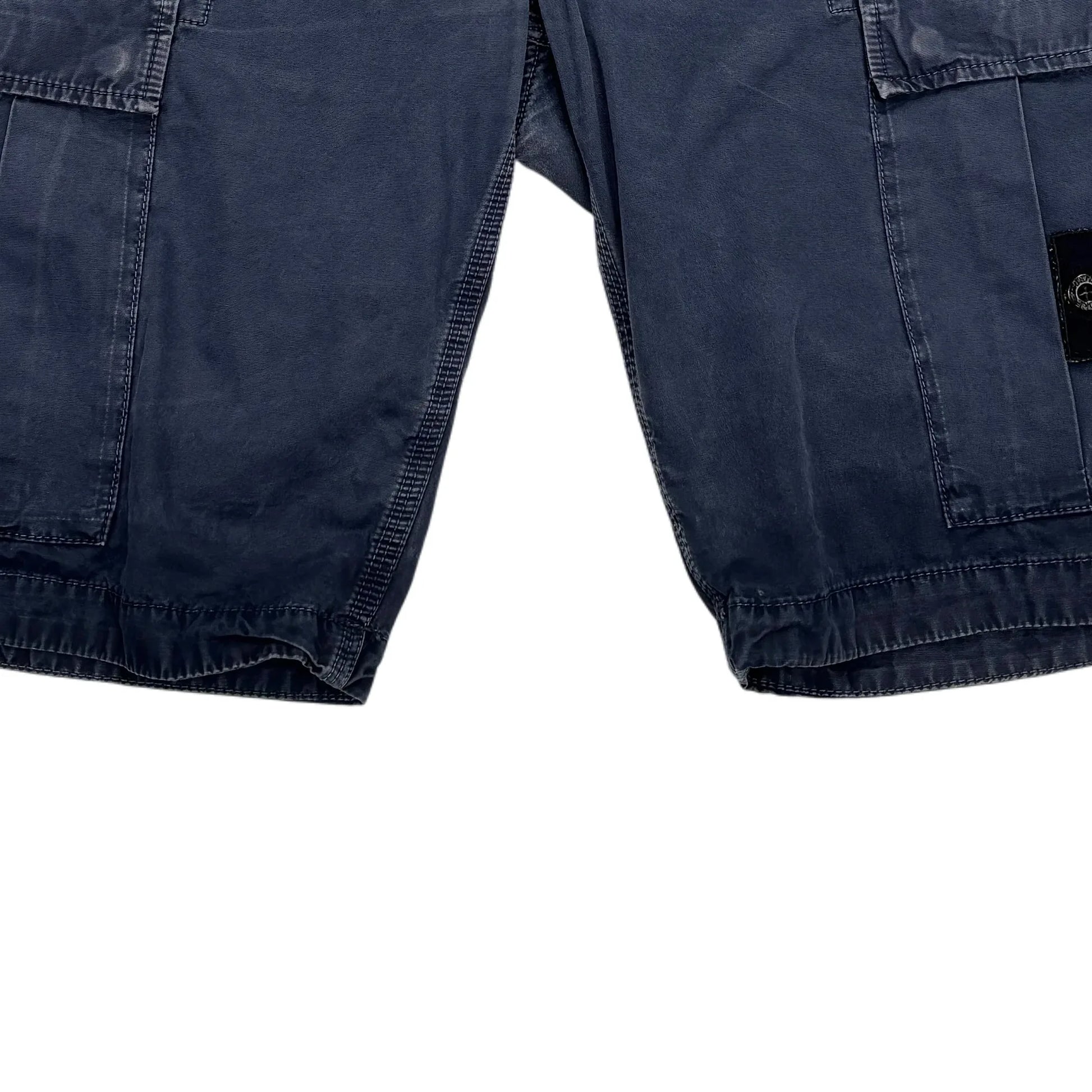 Stone Island Blue Compass Patch Cargo Shorts