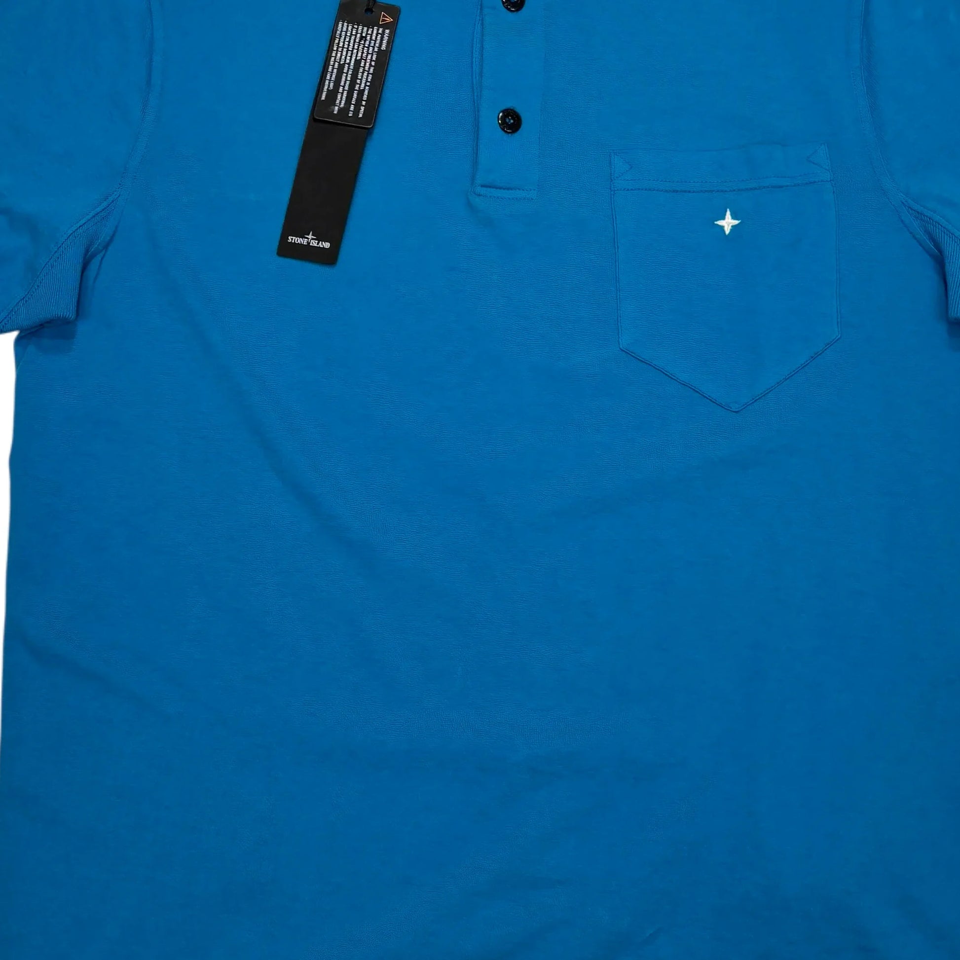 Stone Island Blue Embroidered Marina Logo Polo Shirt