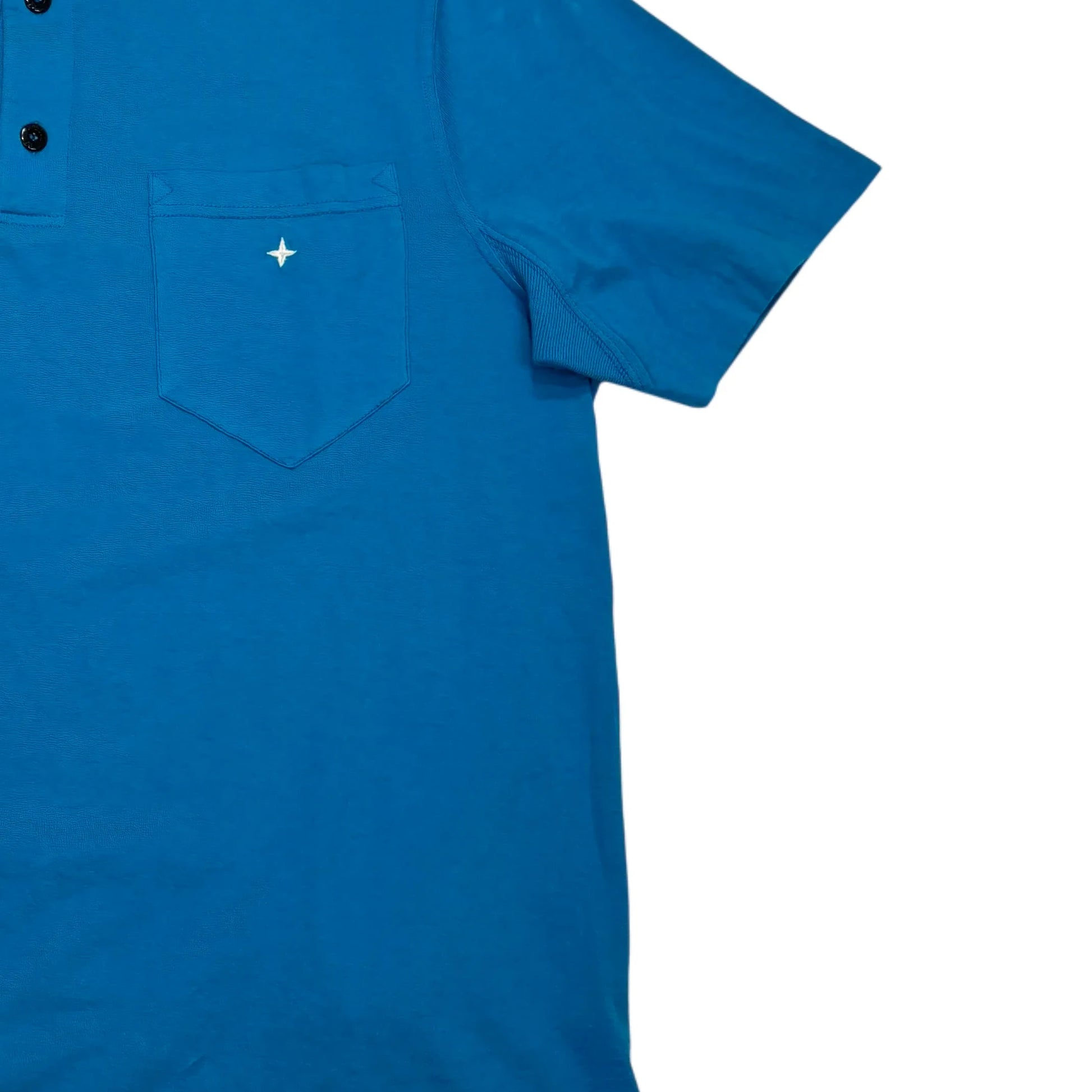 Stone Island Blue Embroidered Marina Logo Polo Shirt