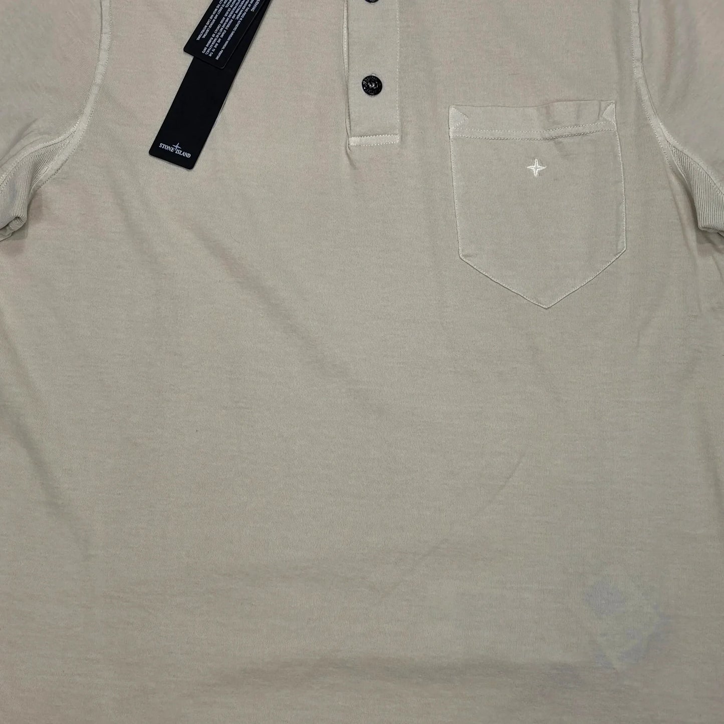 Stone Island Beige Embroidered Marina Logo Polo Shirt