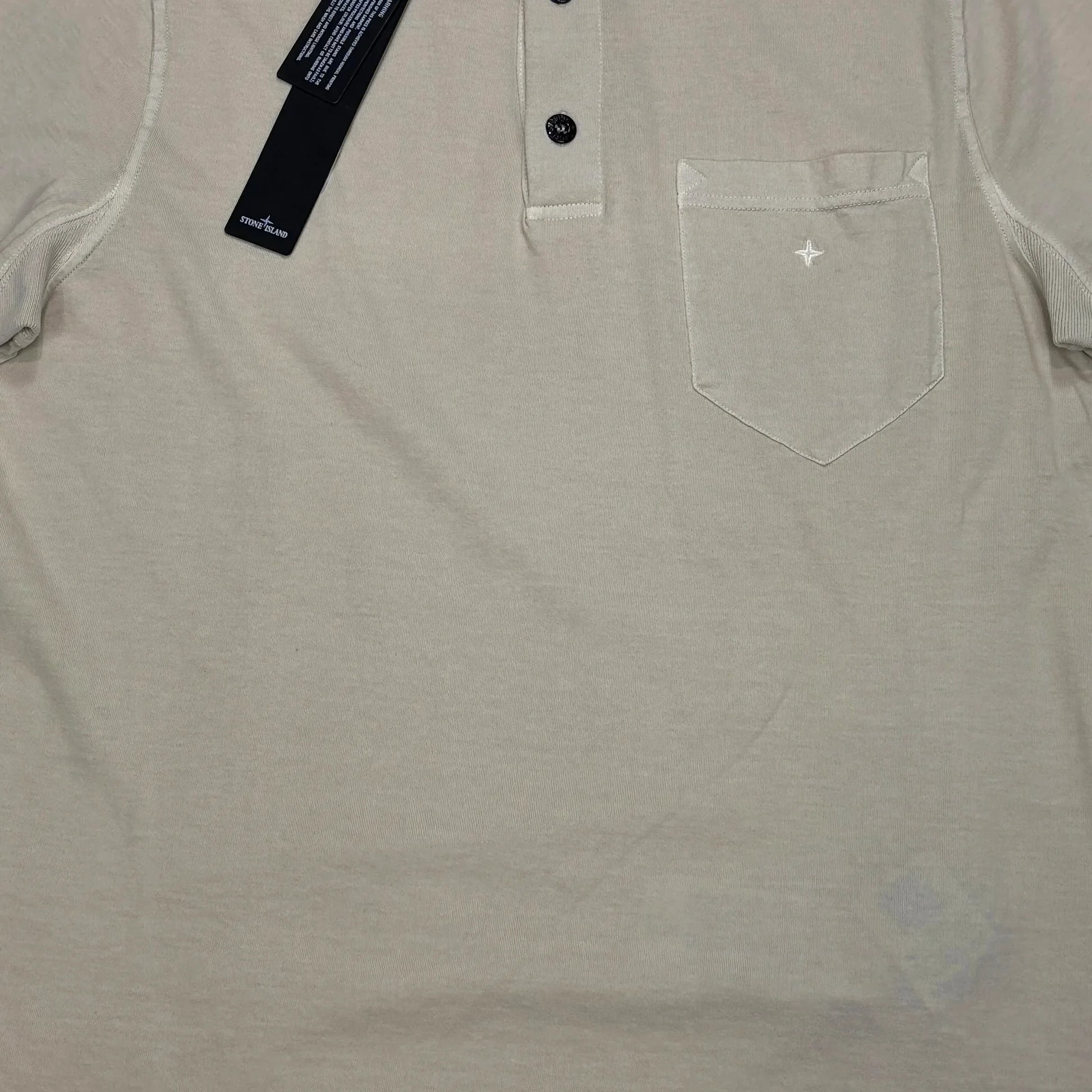 Stone Island Beige Embroidered Marina Logo Polo Shirt
