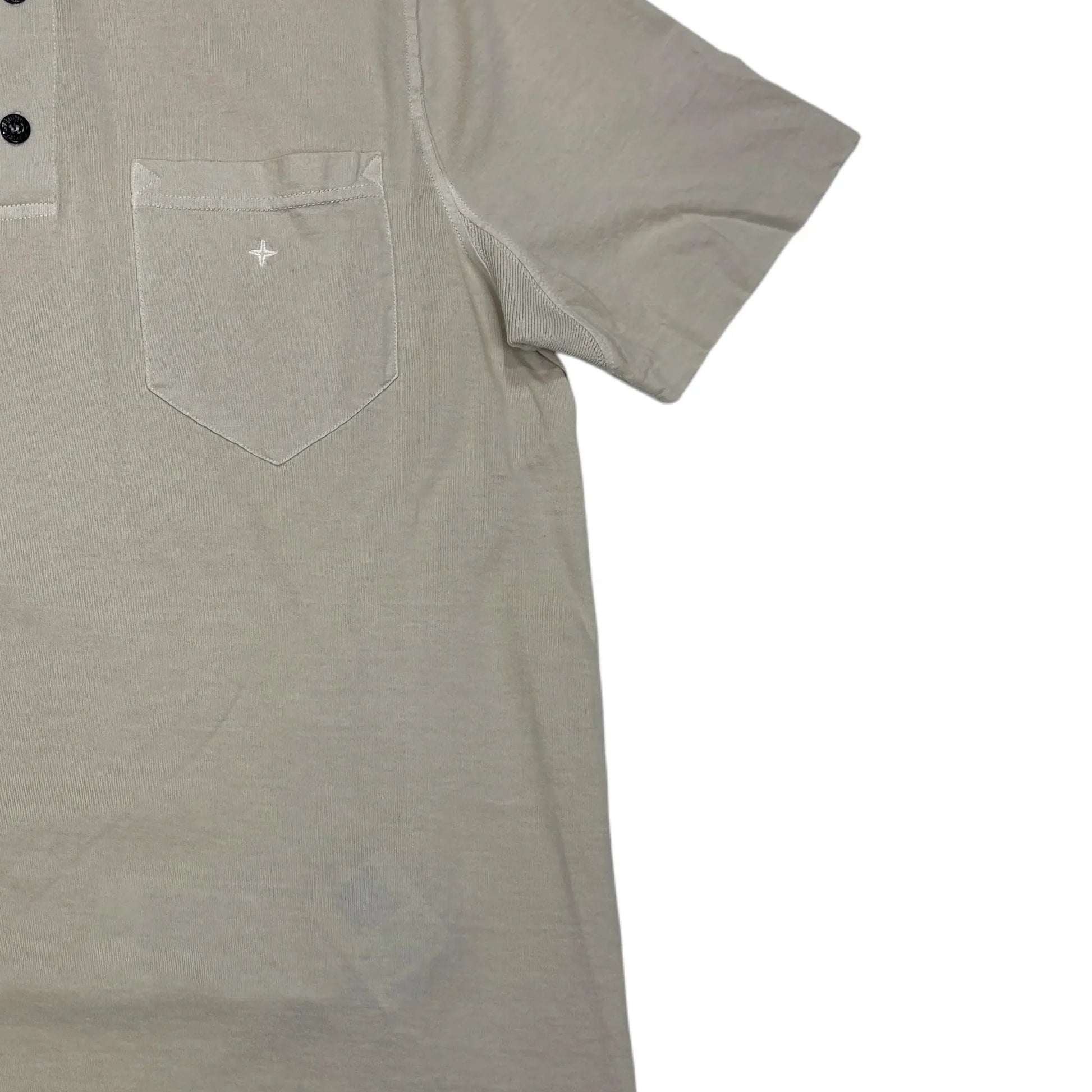 Stone Island Beige Embroidered Marina Logo Polo Shirt