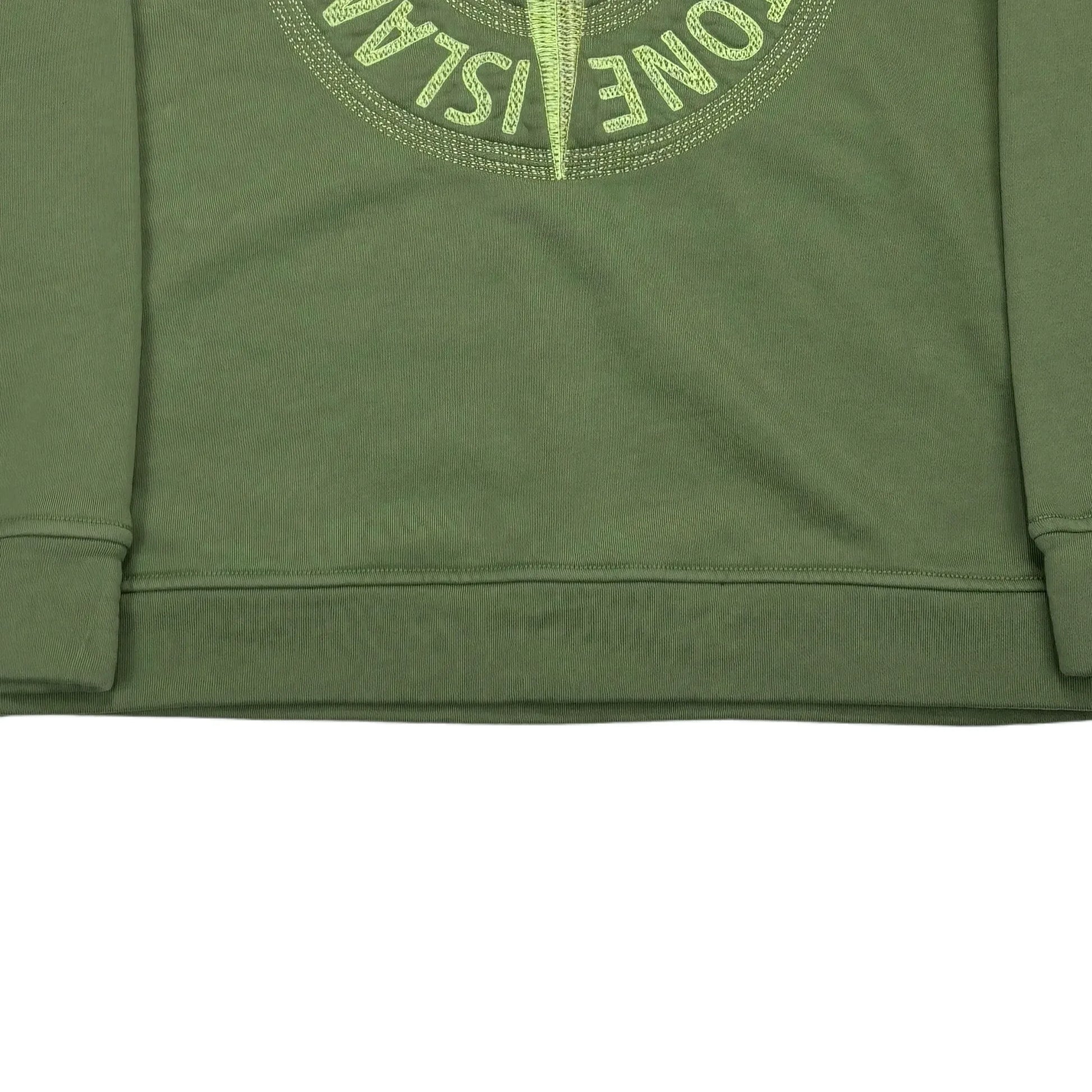 Stone Island Green Logo Embroidery Crewneck Jumper
