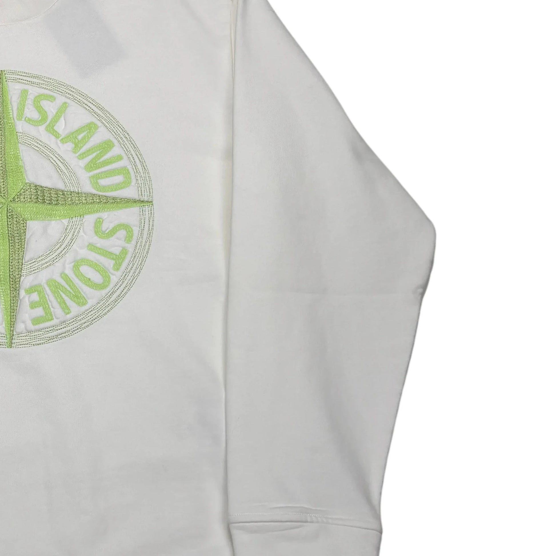 Stone Island White Logo Embroidery Crewneck Jumper