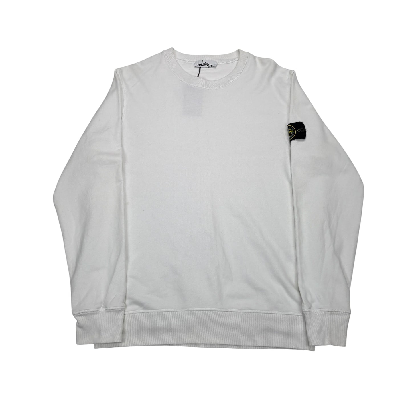 Stone Island White Compass Patch Crewneck Jumper