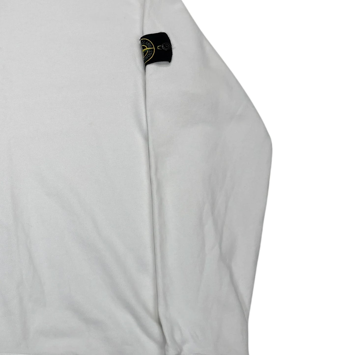 Stone Island White Compass Patch Crewneck Jumper