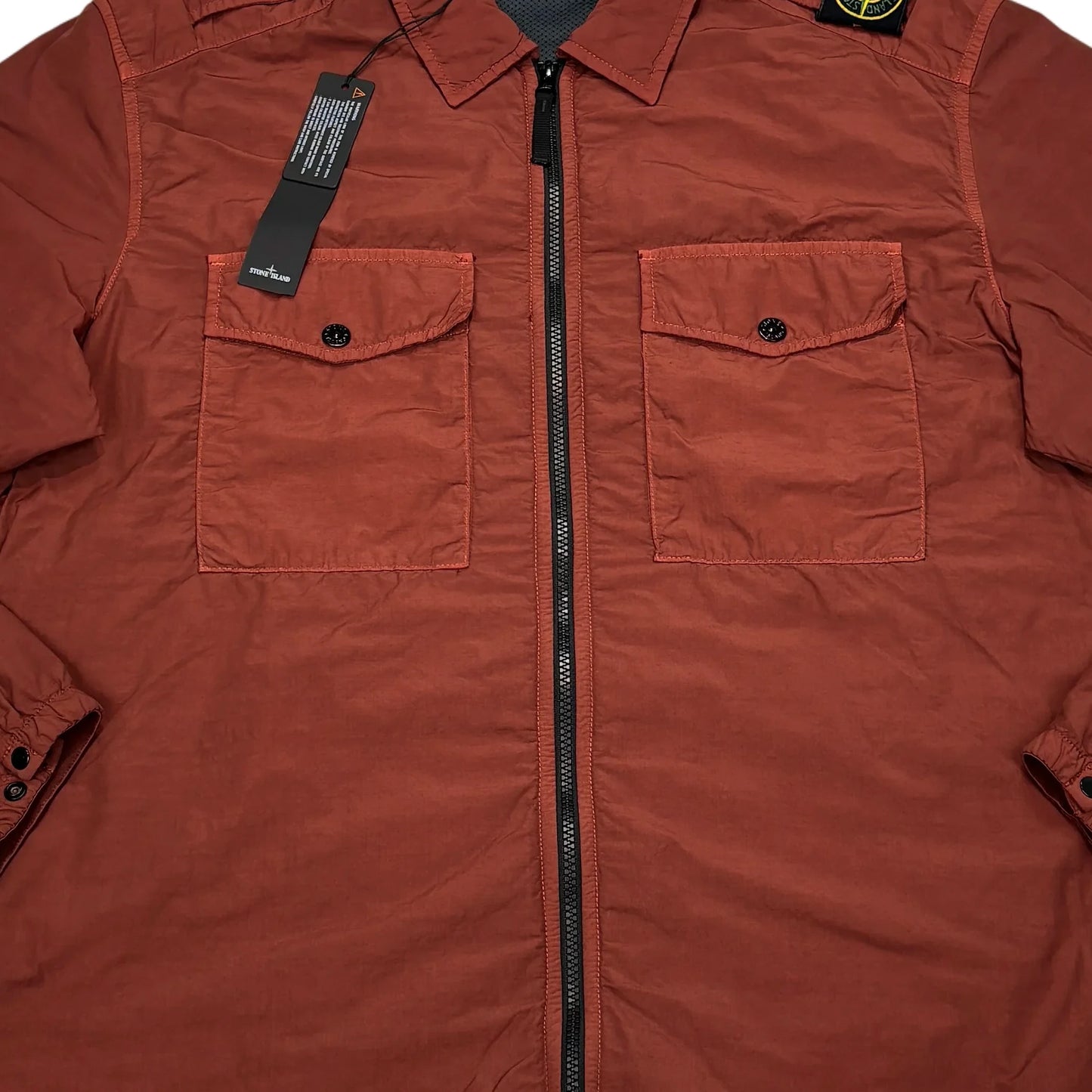 Stone Island Red Shoulder Compass Patch Jacket