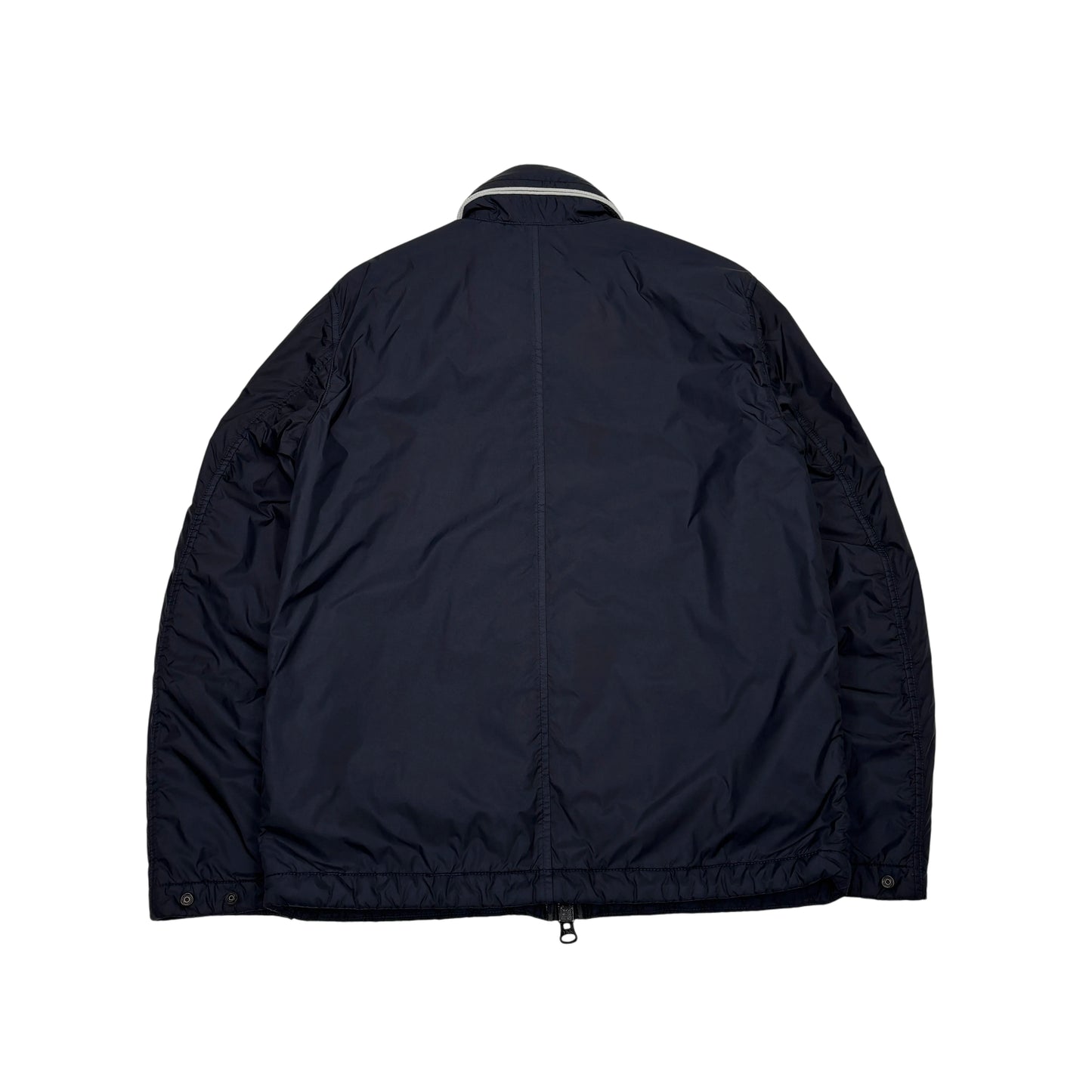 Stone Island Navy Blue Garment Dyed Crinkle Reps NY with Zip Away Hood Jacket