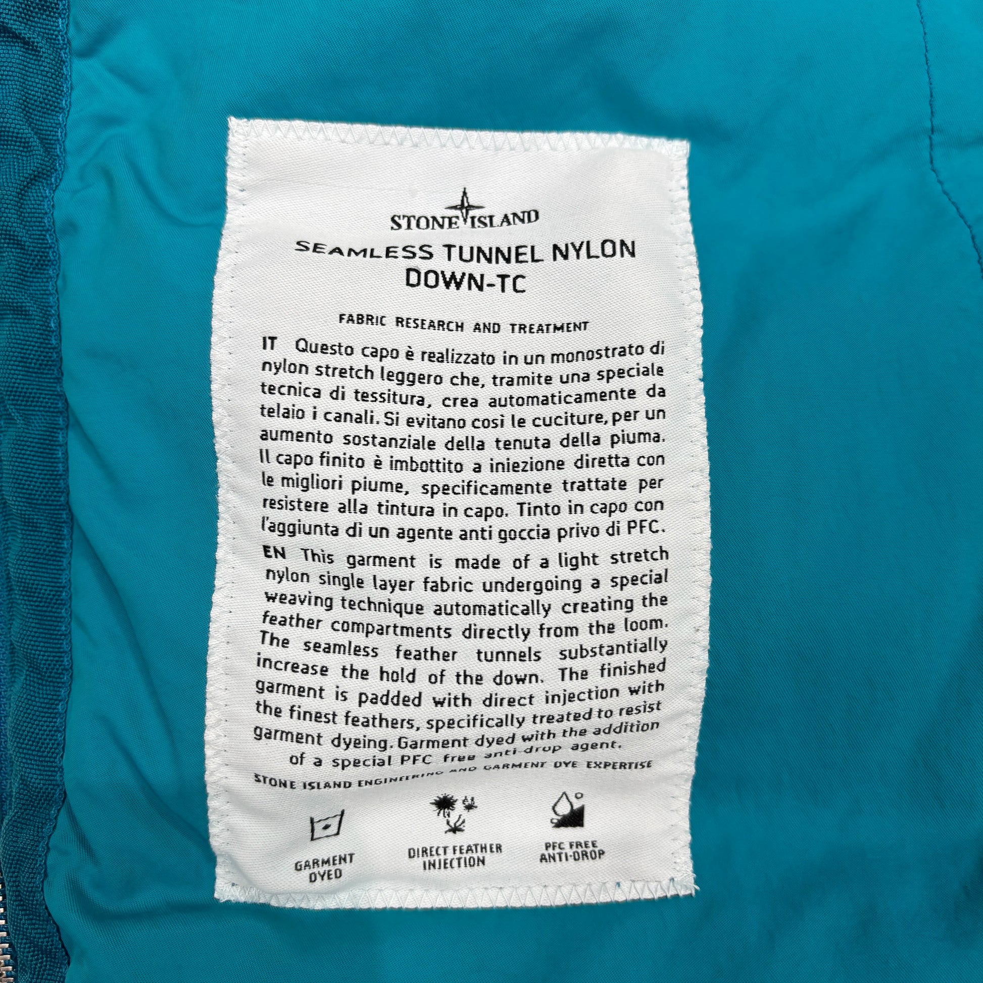 Stone Island Blue Seamless Tunnel Nylon Down-TC Puffer Jacket