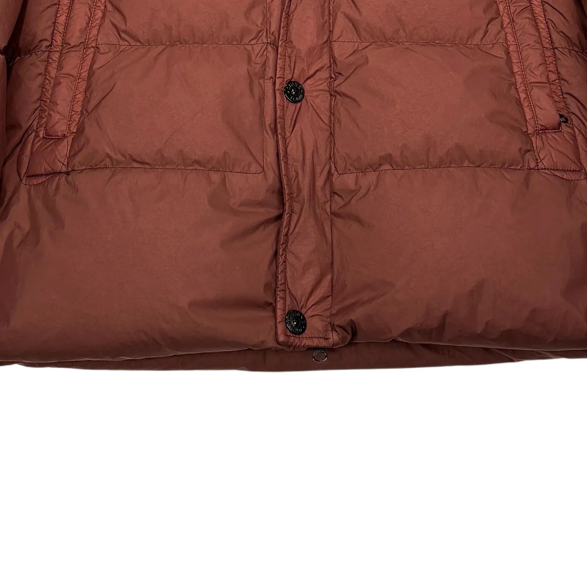 Stone Island Brown Garment Dyed Crinkle Reps NY Down Puffer Jacket