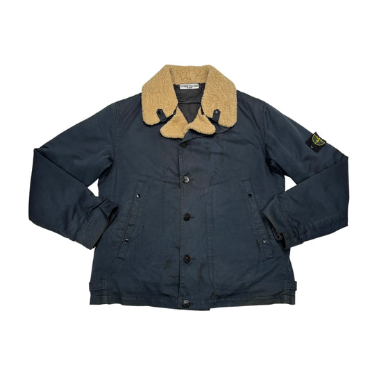 Stone Island Navy Blue Raso Gommato Jacket