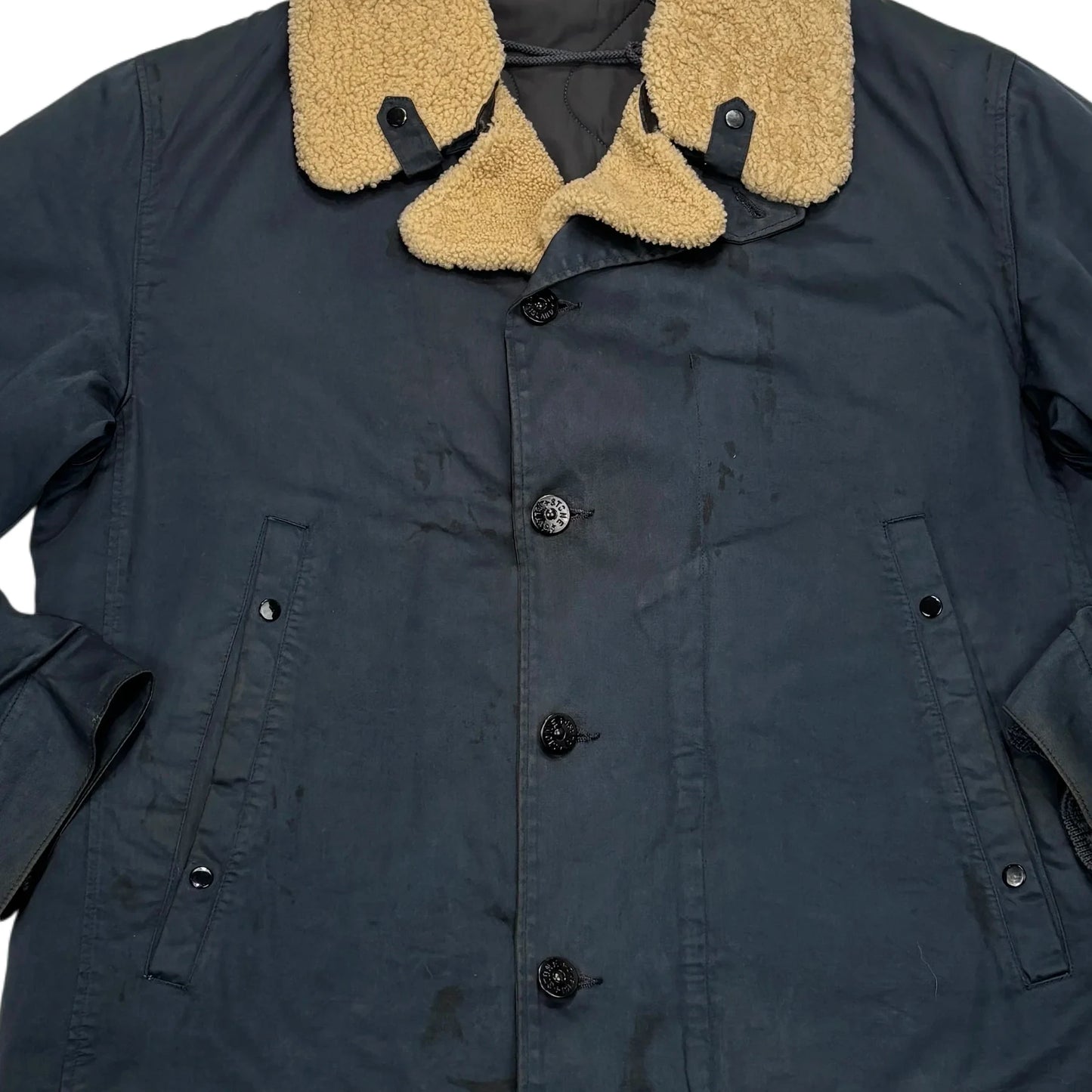 Stone Island Navy Blue Raso Gommato Jacket