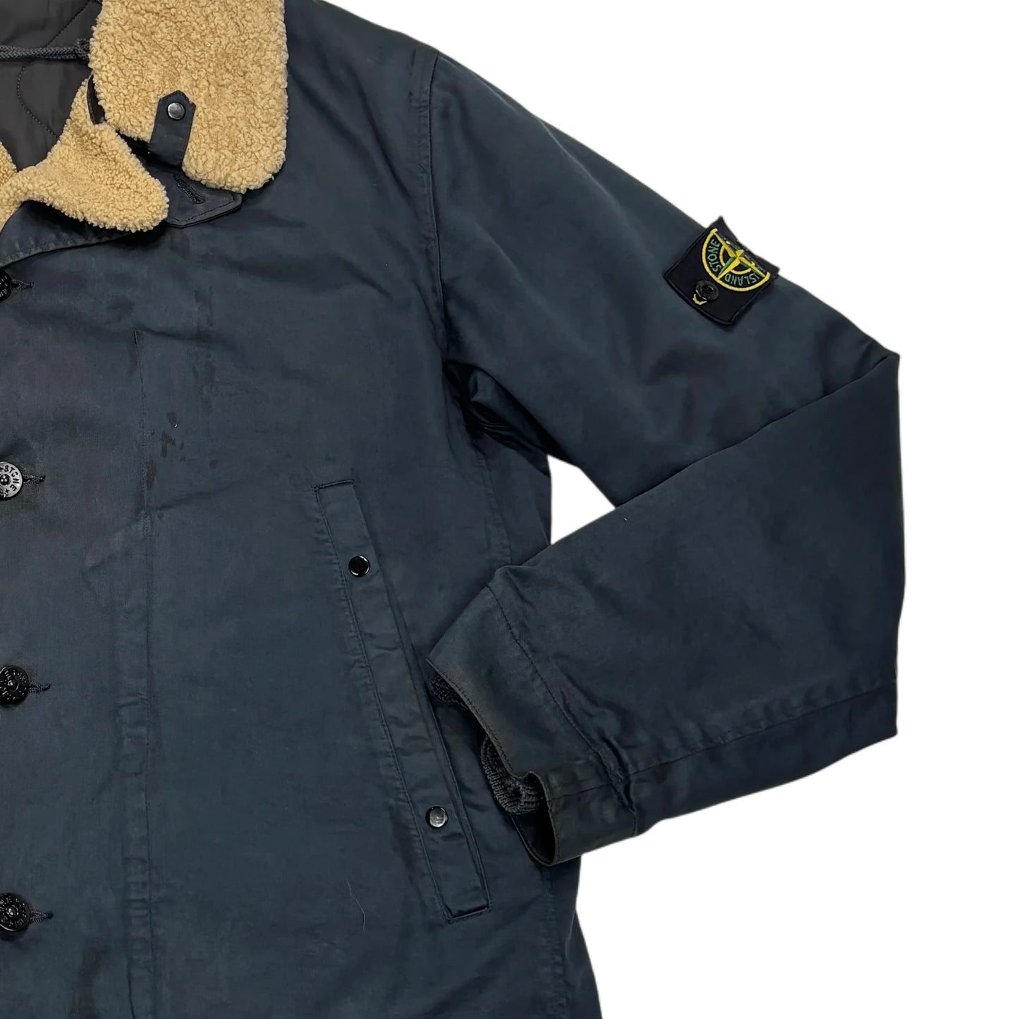 Stone Island Navy Blue Raso Gommato Jacket