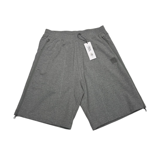 CP Company Grey Raised Rubber Logo Spell Out Cotton Shorts