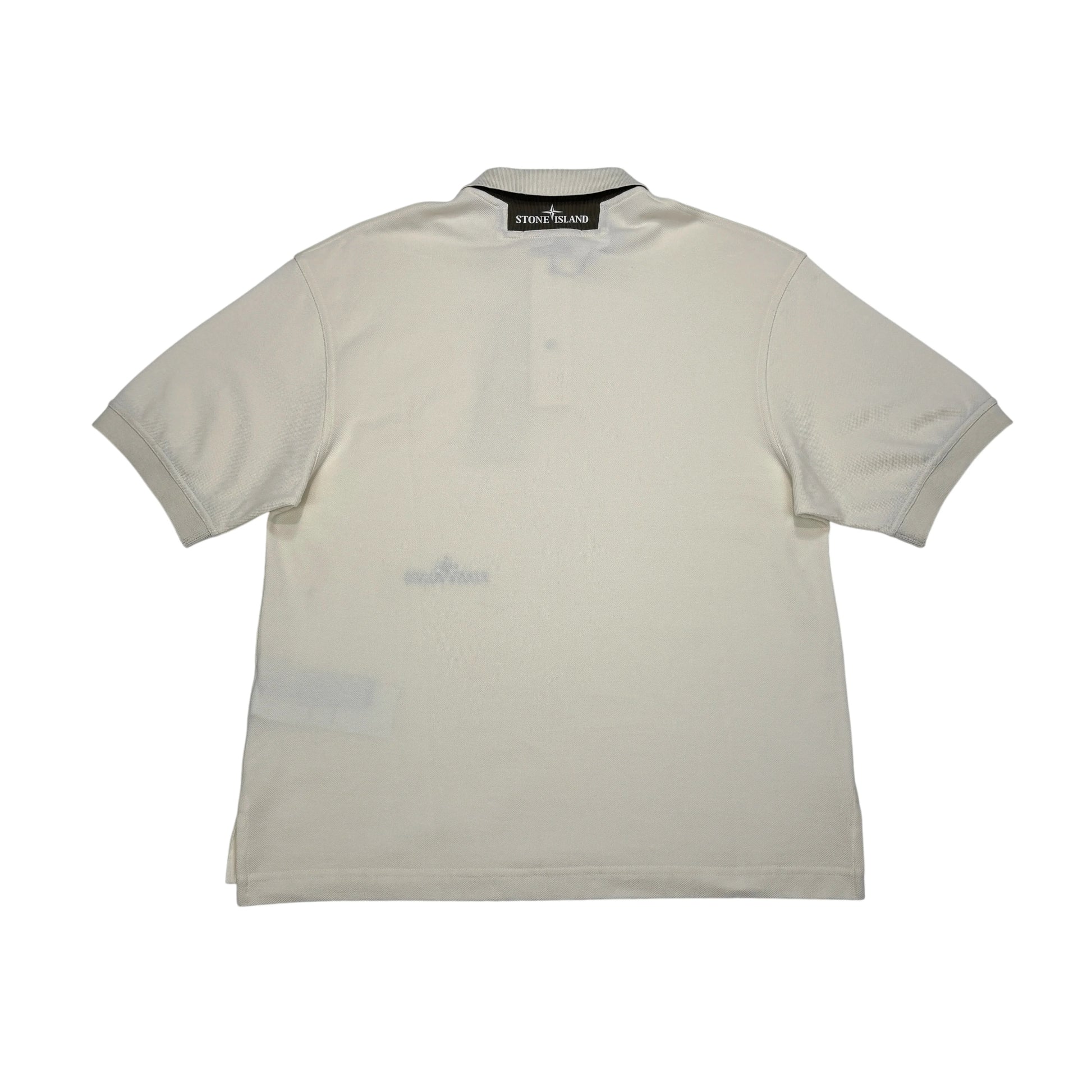Stone Island Beige Embroidered Logo Polo Shirt