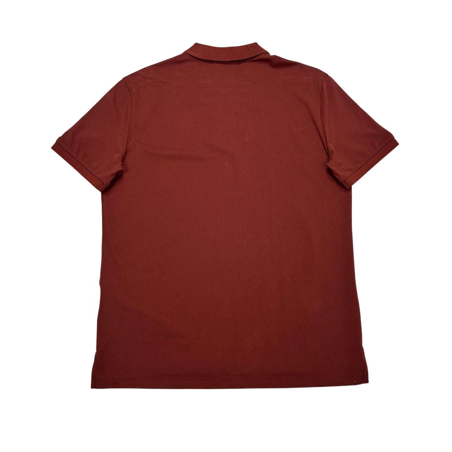 CP Company Burgundy Embroidered Spell Out Box Logo Polo Shirt