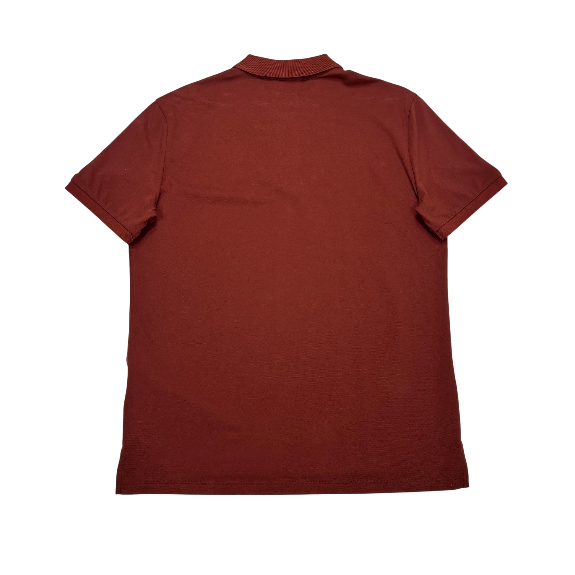 CP Company Burgundy Embroidered Spell Out Box Logo Polo Shirt