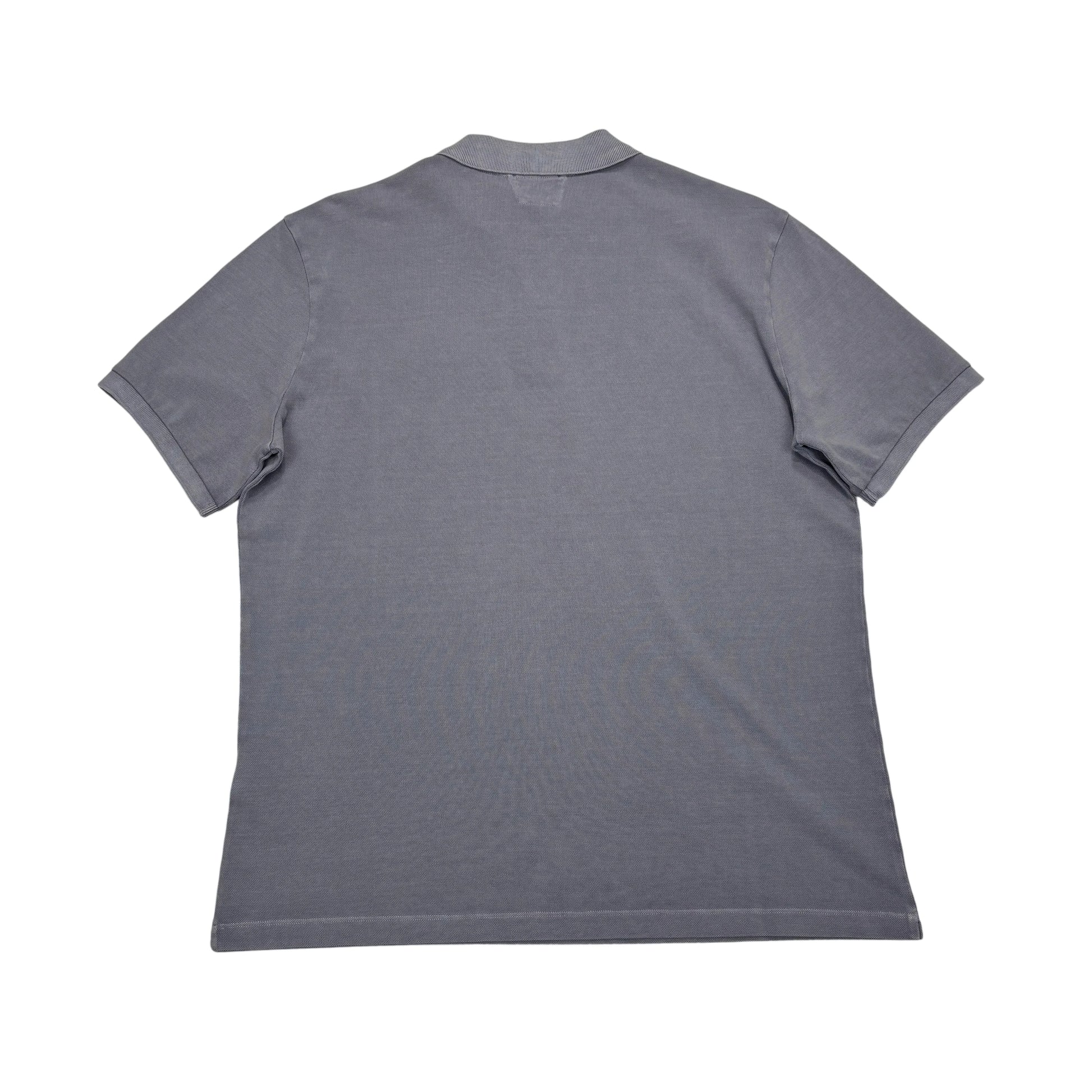 CP Company Blue Embroidered Spell Out Box Logo Polo Shirt