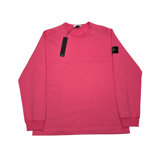Stone Island Pink Compass Patch Lightweight Crewneck Jumper