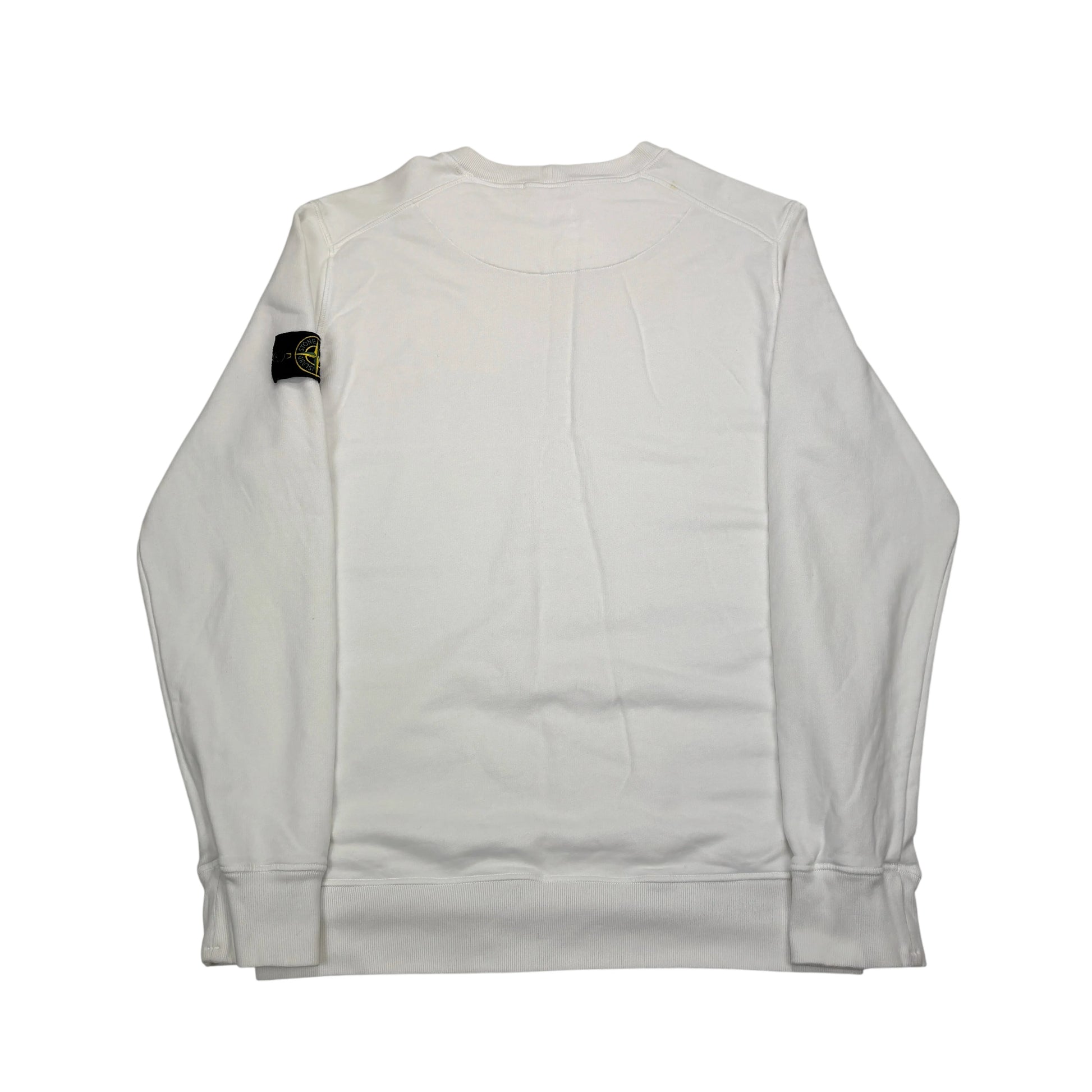 Stone Island White Compass Patch Crewneck Jumper