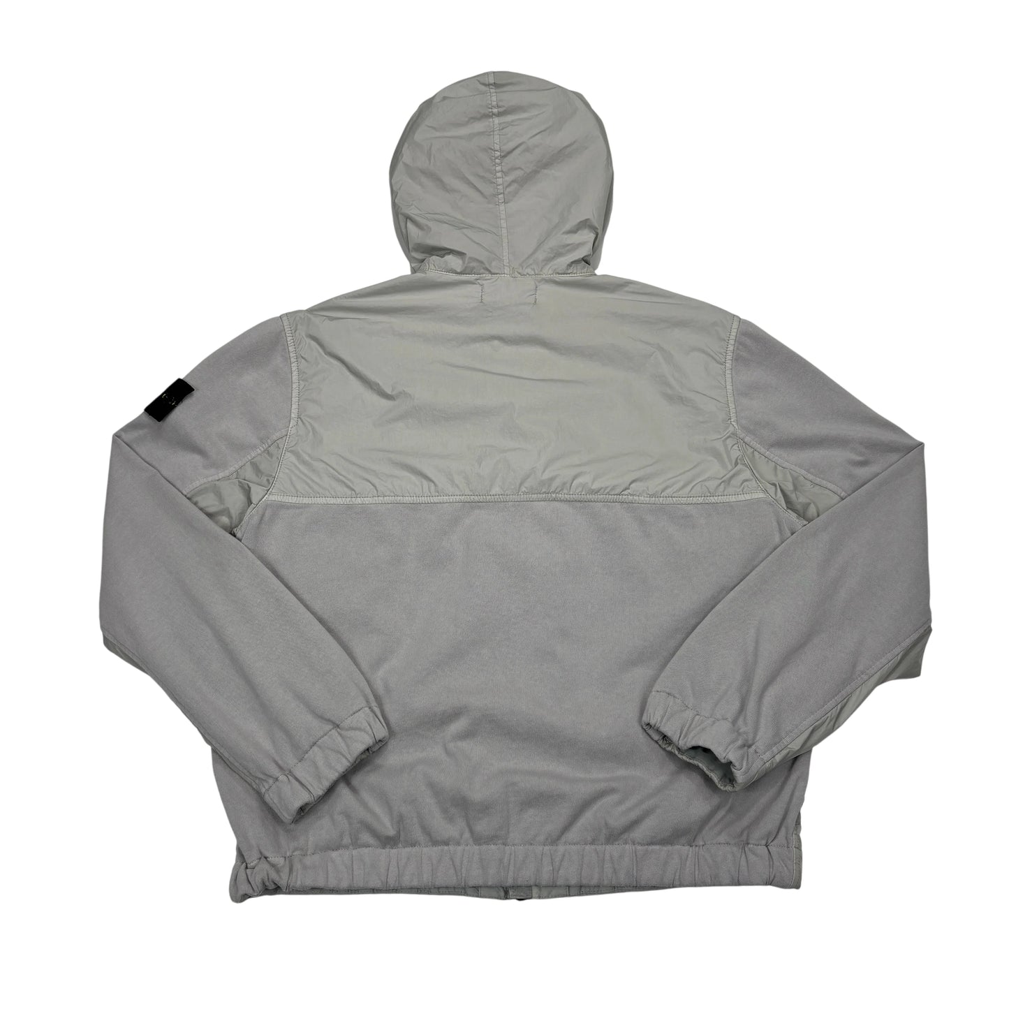 Stone Island Grey Garment Dyed Crinkle Reps NY Jersey 250 Hooded Jacket