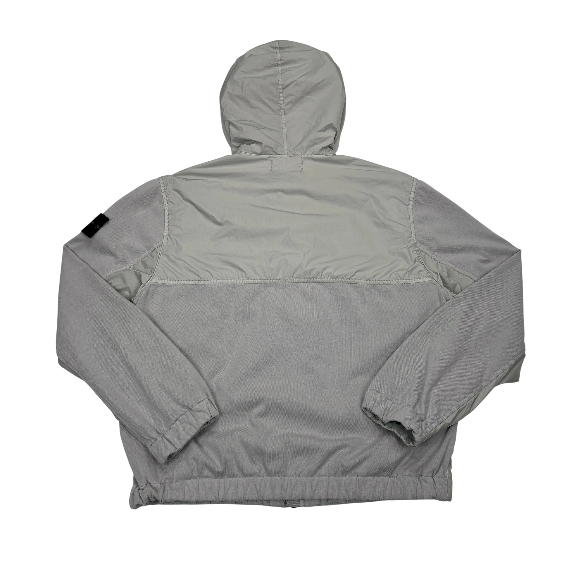 Stone Island Grey Garment Dyed Crinkle Reps NY Jersey 250 Hooded Jacket