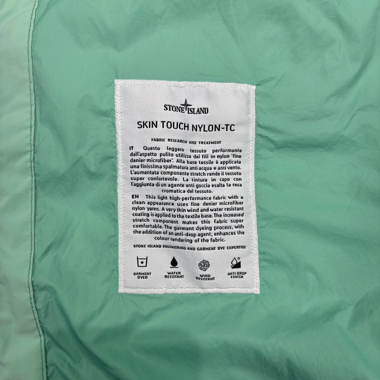 <p>Stone Island Green Skin Touch Nylon TC Hooded Jacket</p>