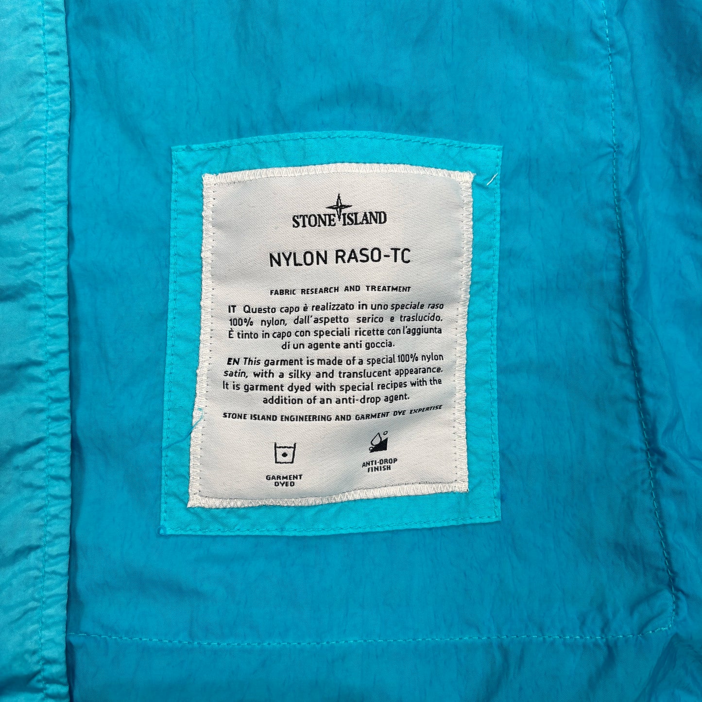 <p>Stone Island Blue Nylon Raso TC Hooded Jacket</p>