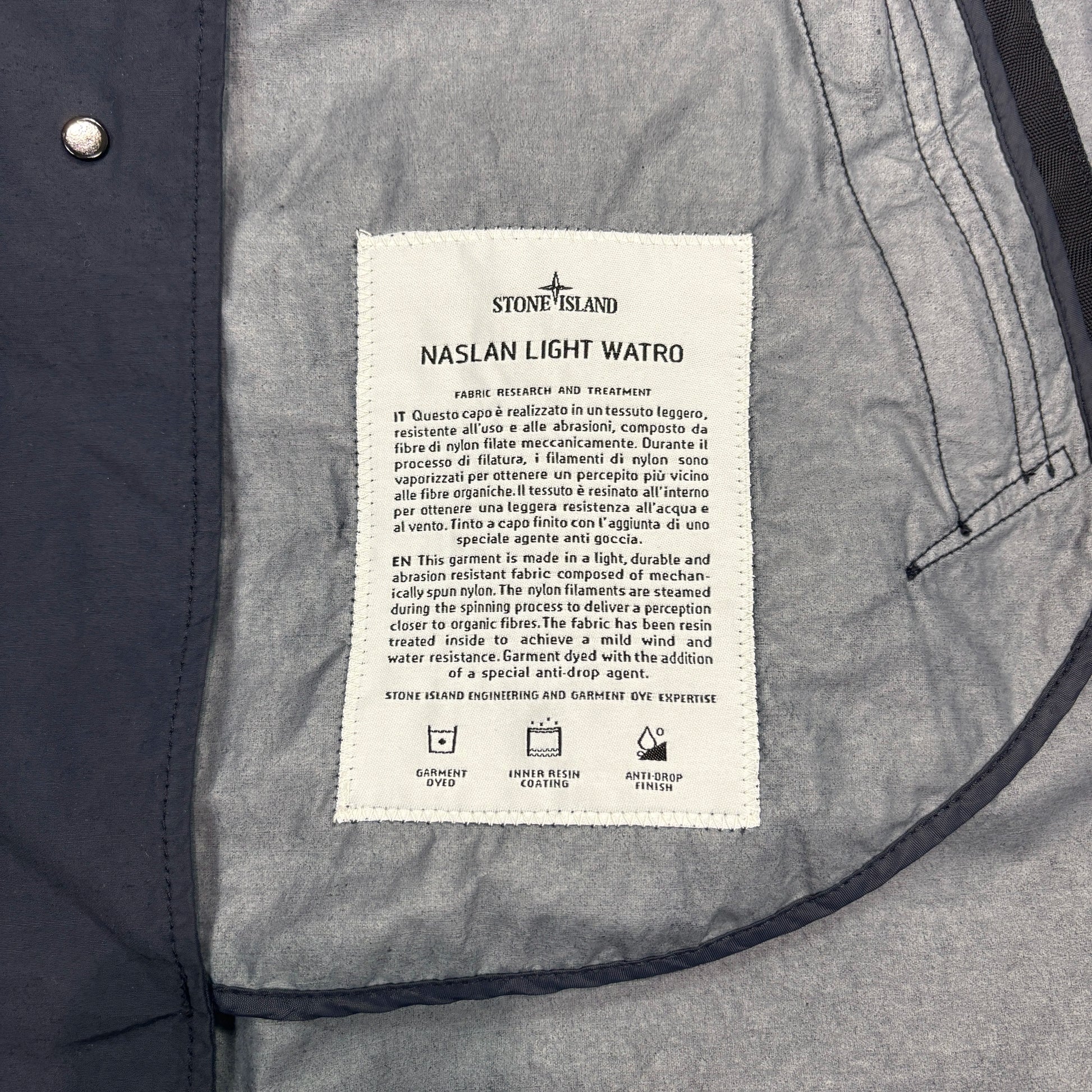 <p>Stone Island Navy Blue Naslan Light Watro Coat</p>