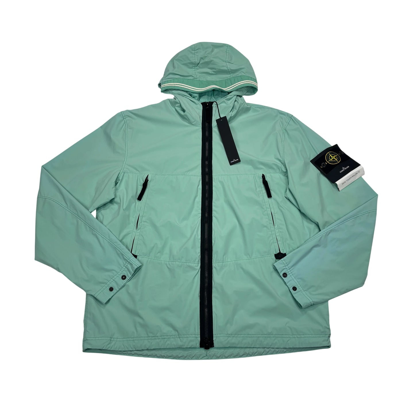 <p>Stone Island Green Skin Touch Nylon TC Hooded Jacket</p>